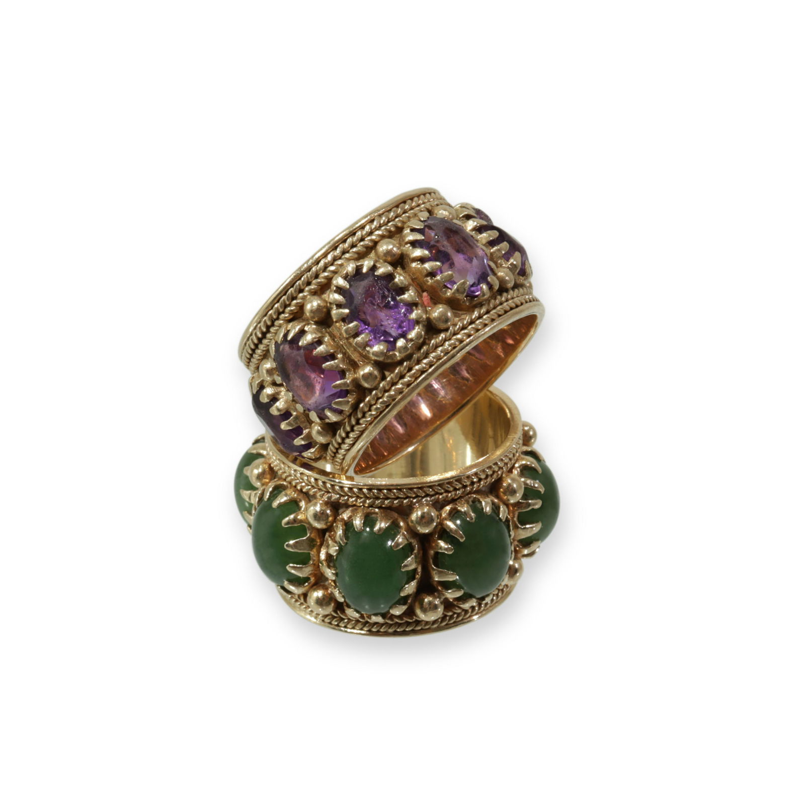 Nephrite and Amethyst Rings (1 of 3)