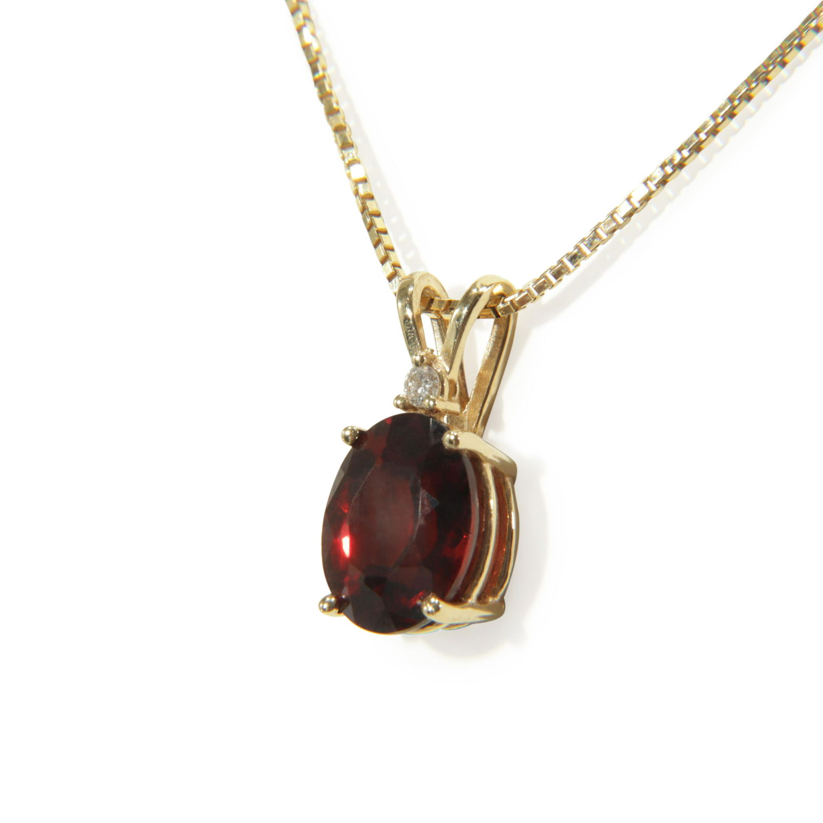 Italian Garnet & Diamond Necklace (1 of 7)