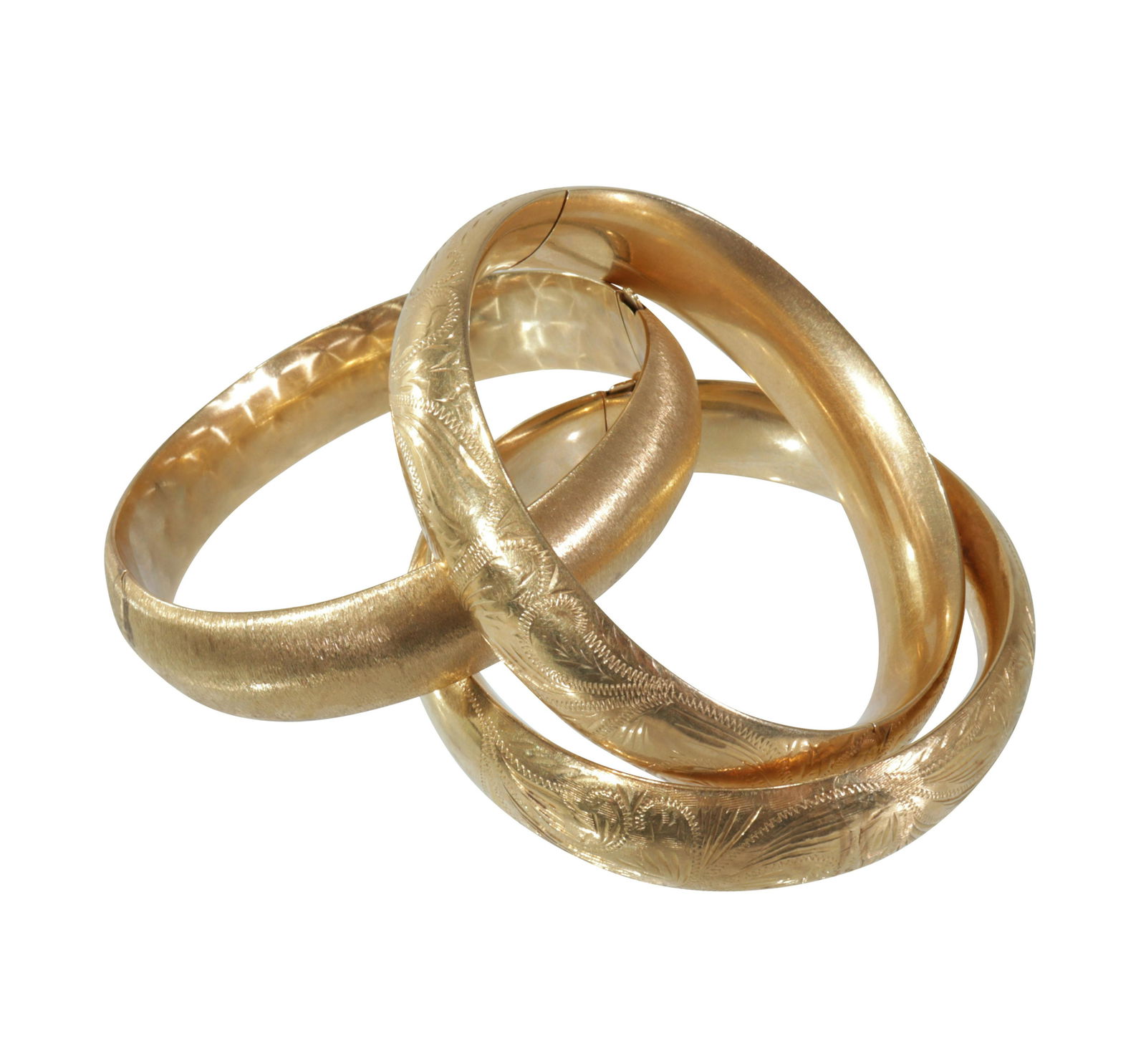 Three 14K Yellow Gold Bangles (1 of 7)