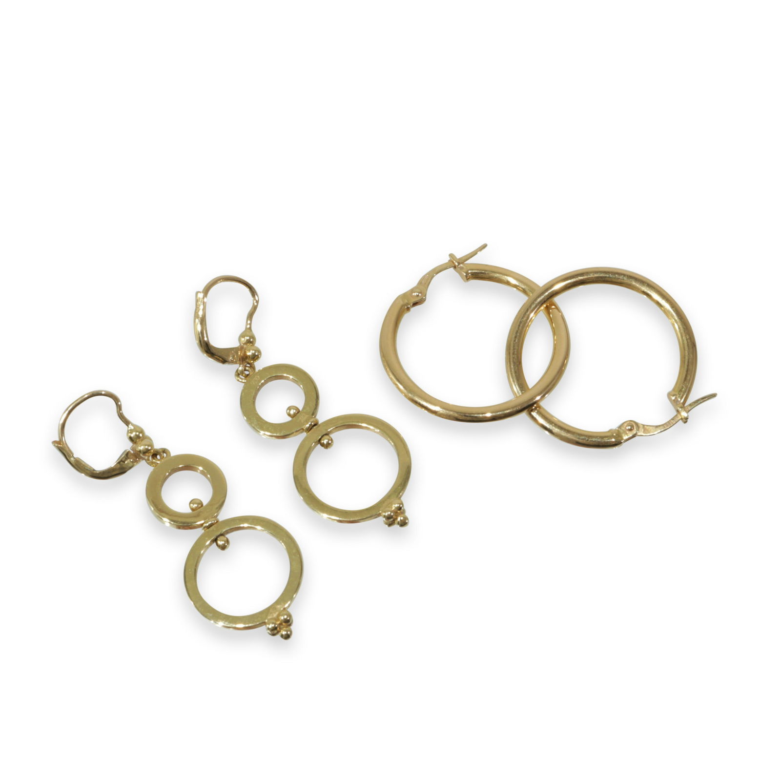 Two Pair of 18K Yellow Gold Earrings (1 of 3)