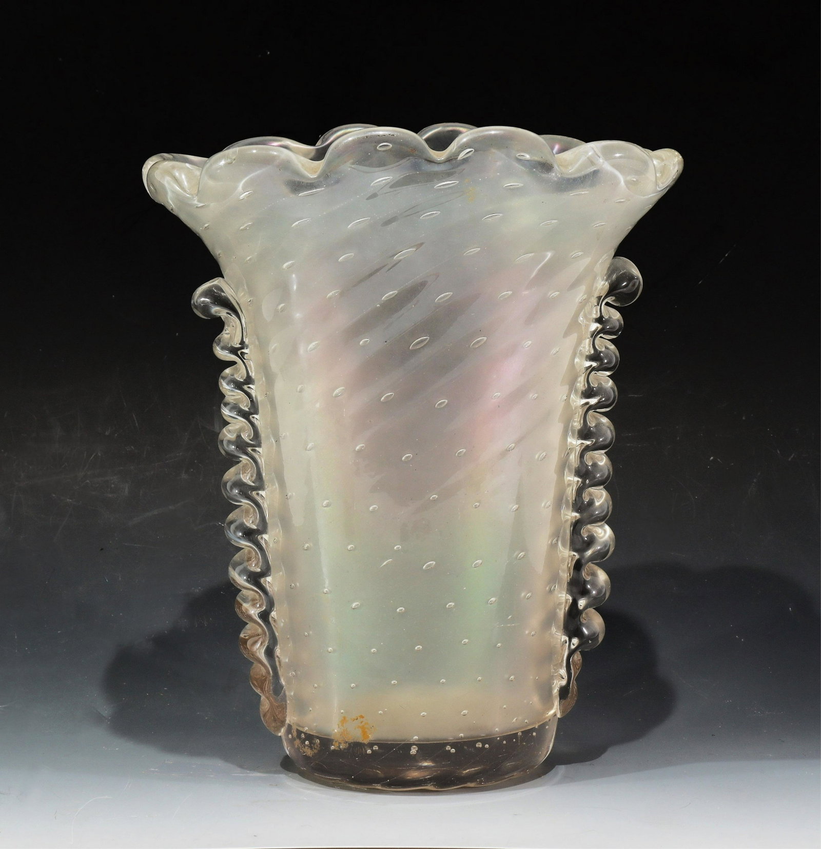 Ercole Barovier - Iridescent Glass Vase: Ercole Barovier - Iridescent Glass Vase, circa 1950, unmarked Dimensions: 8.5" H