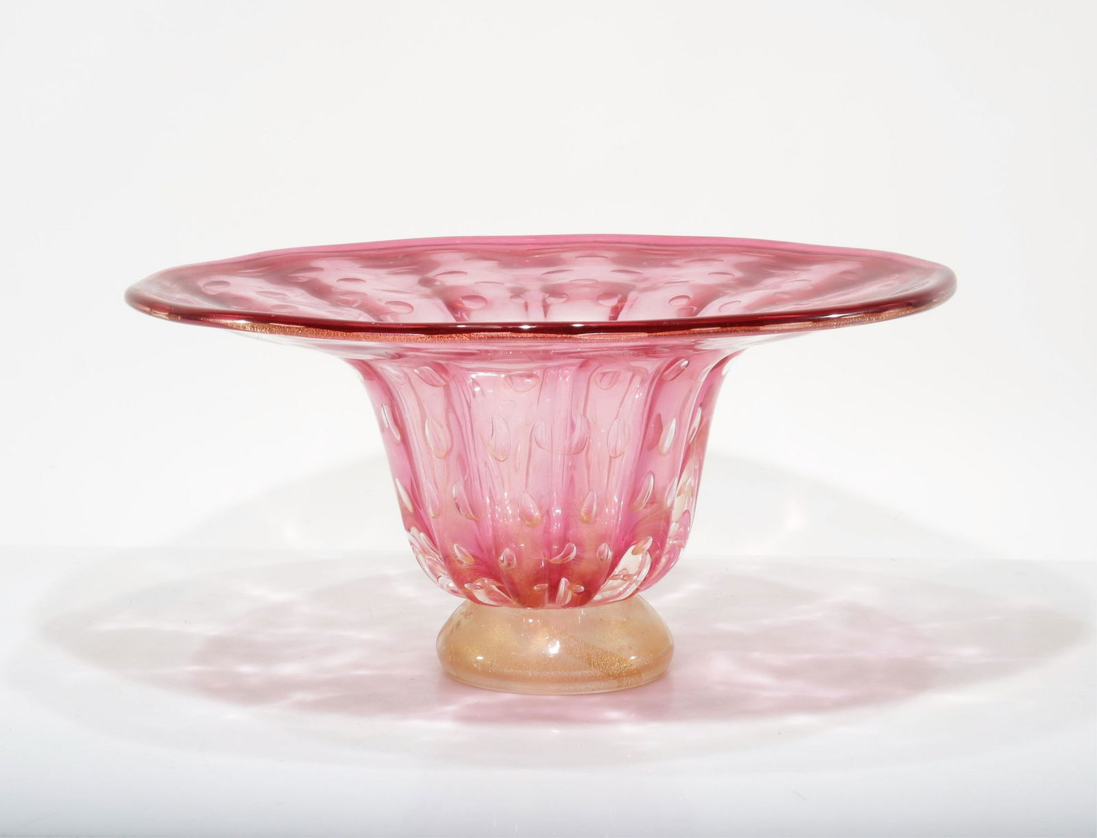 Barovier & Toso (attributed) - Pink & Gilt Bowl (1 of 5)