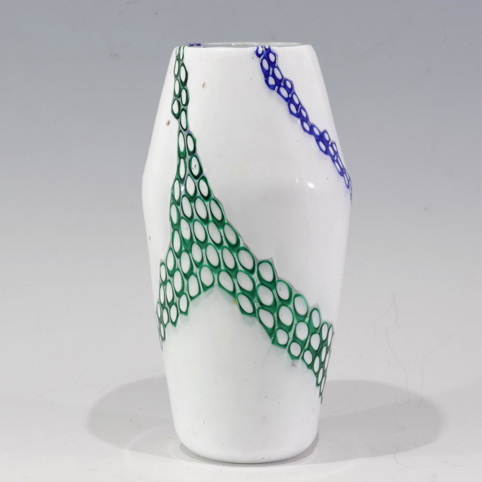 Ermano Toso (style) - White & Colored Glass Vase (1 of 5)