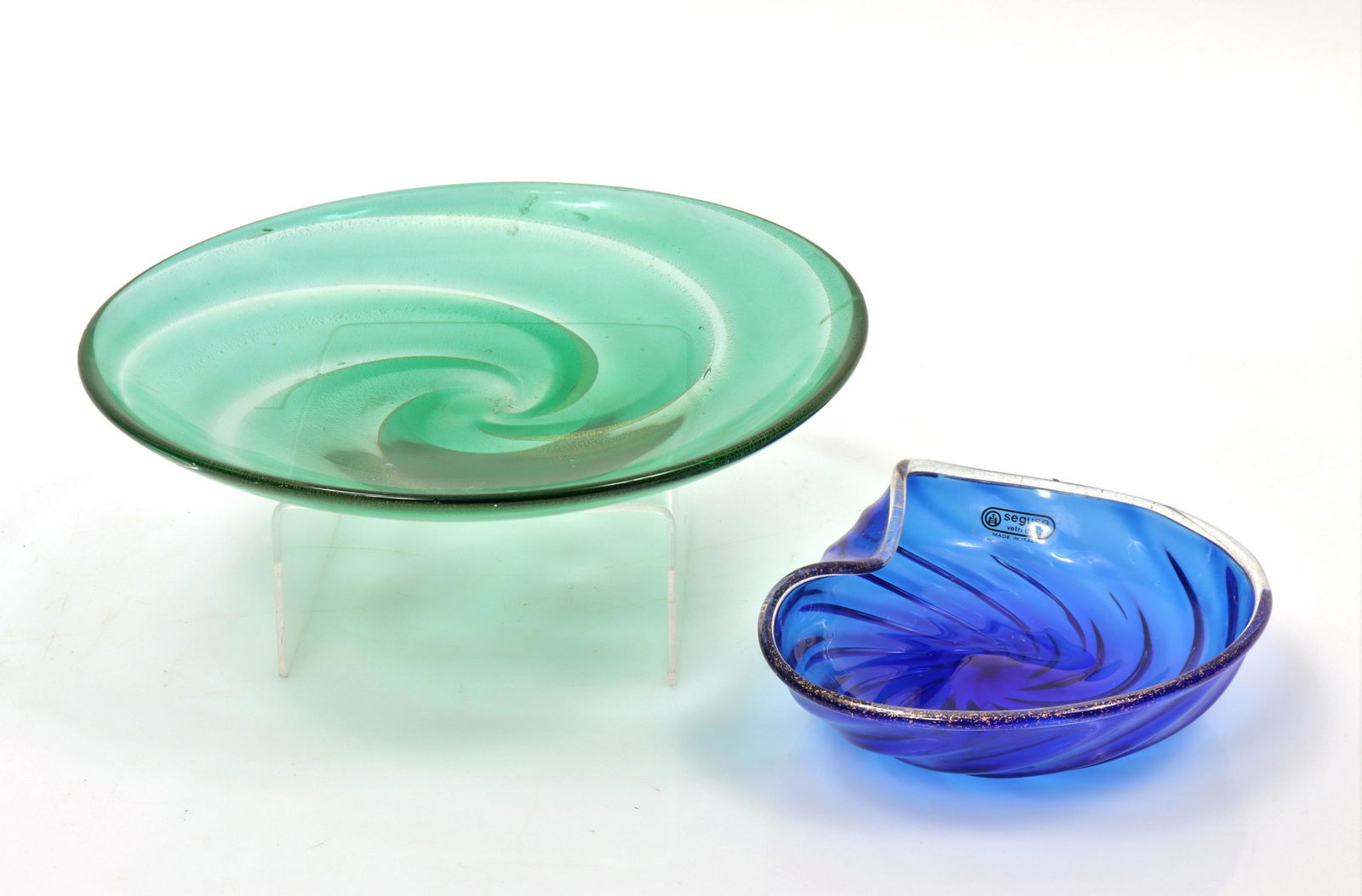Murano - Glass Plate & Bowl, poss. Venini (1 of 4)