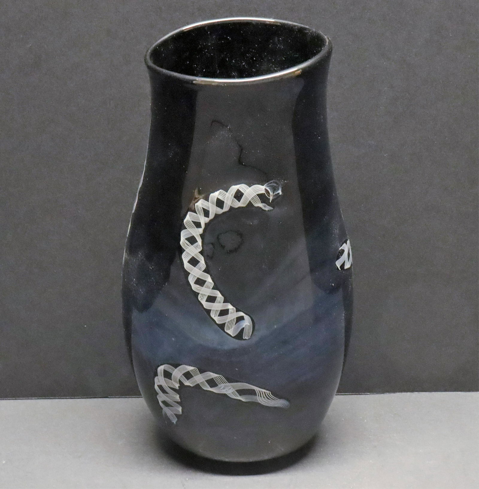 Vittorio Ferro (attributed) - Black Zanfirico Vase (1 of 3)