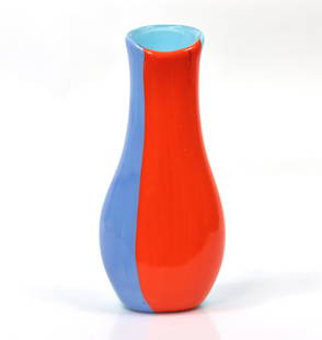 Vittorio Ferro - Blue & Orange Glass Vase: Vittorio Ferro - Blue & Orange Glass Vase, after Anzolo Fuga Dimensions: 14" H