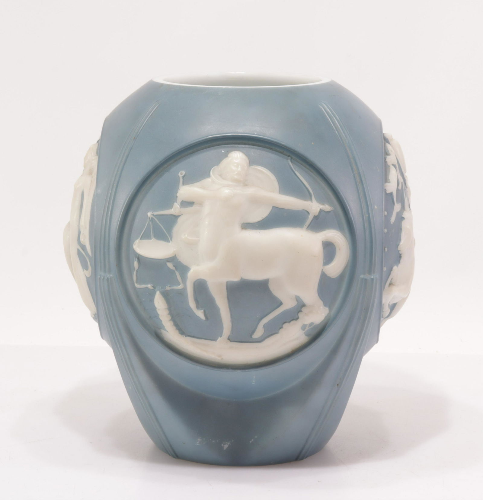 Phoenix - Blue & Milk Glass Zodiac Vase (1 of 7)