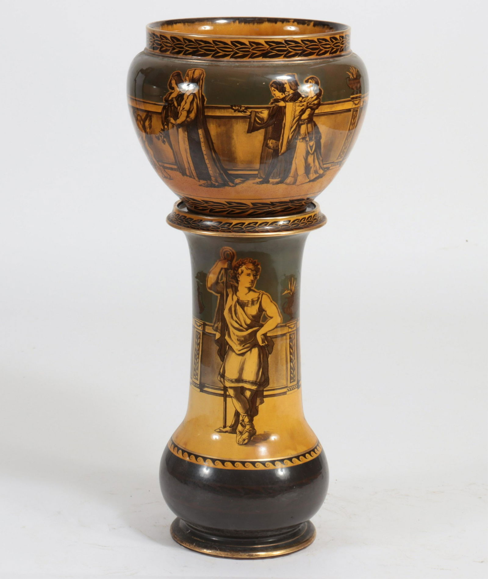 Royal Doulton - Pottery Jardiniere & Stand (1 of 6)