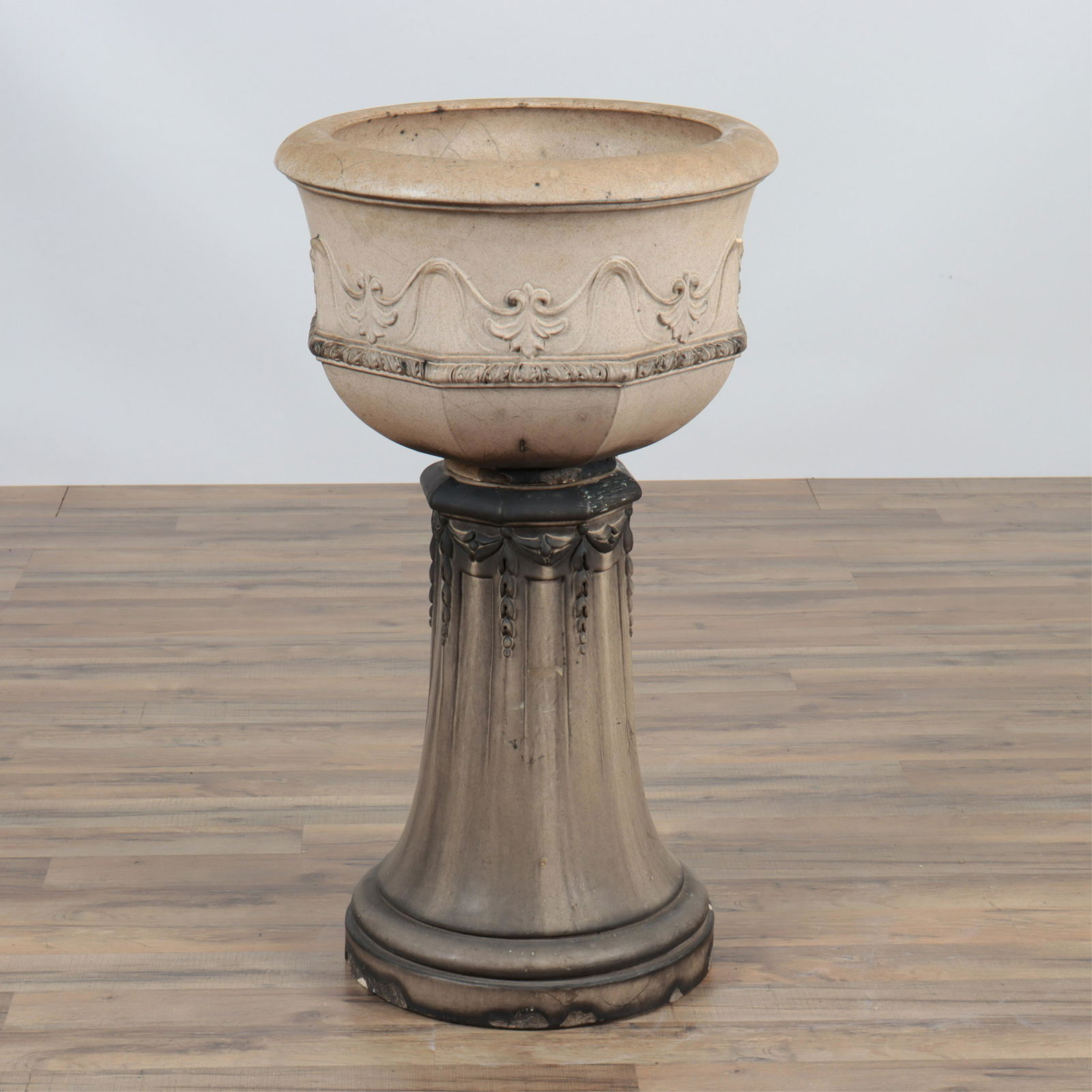 Classical Style Stoneware Jardiniere on Stand (1 of 6)