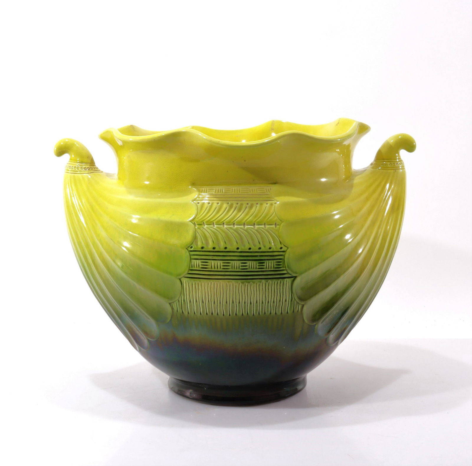 Christopher Dresser/Lathorpe - Pottery Jardiniere: Christopher Dresser for Lathorpe - Pottery Jardiniere, impressed 189K Dimensions: 13.5" H x 18" W Property from the personal collection of Seymour Stein.