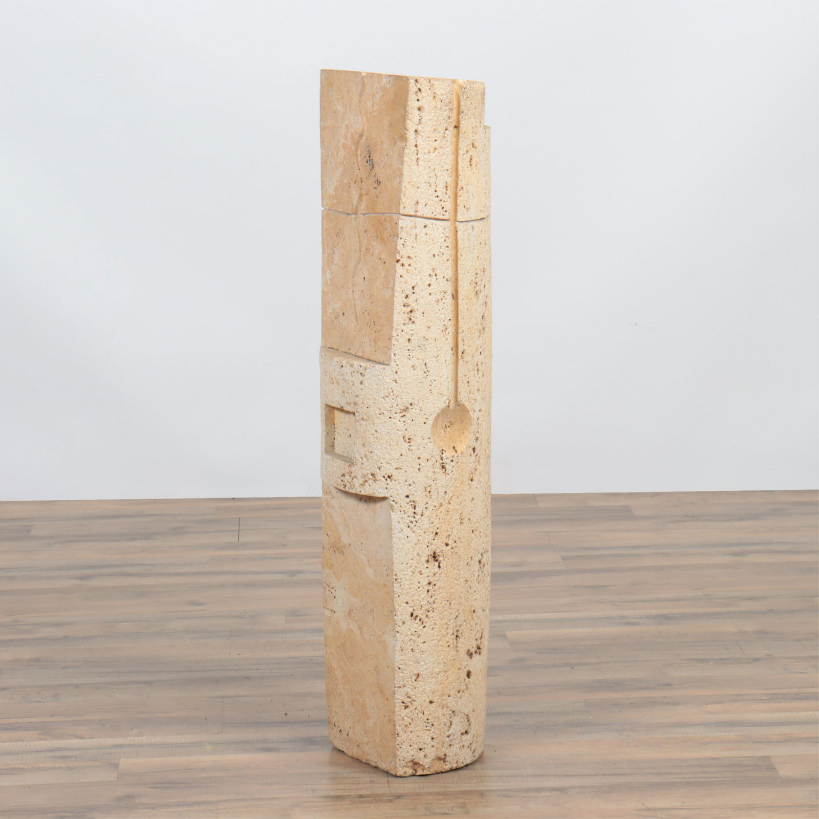 Celestial Totem 2 - Modern Travertine Sculpture (1 of 5)