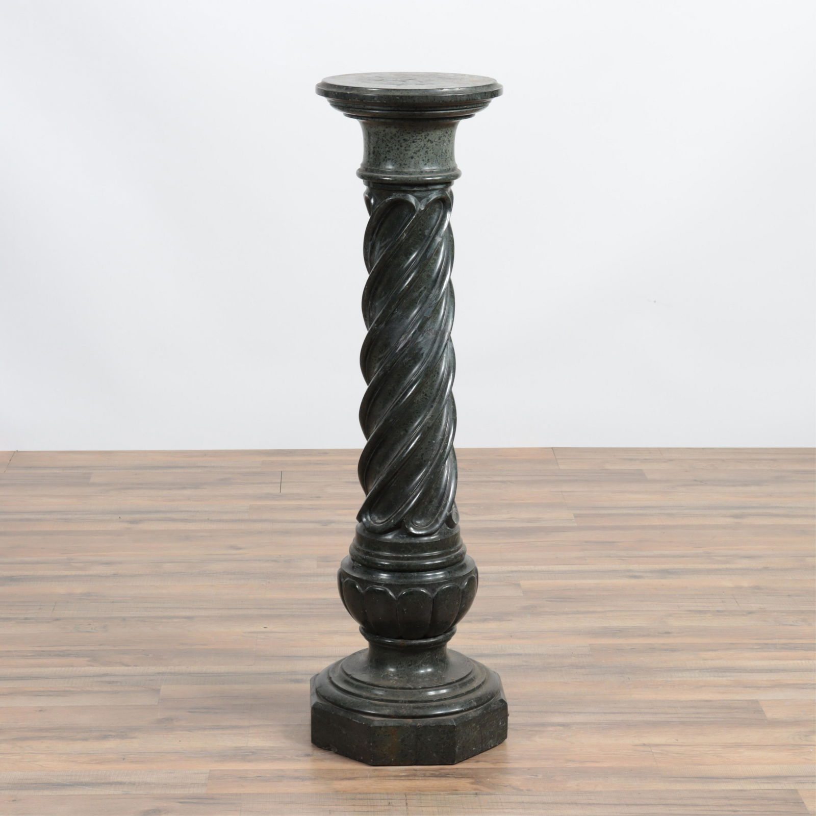 Italian Green Serpentine Marble Pedestal, 19th C. (1 of 10)