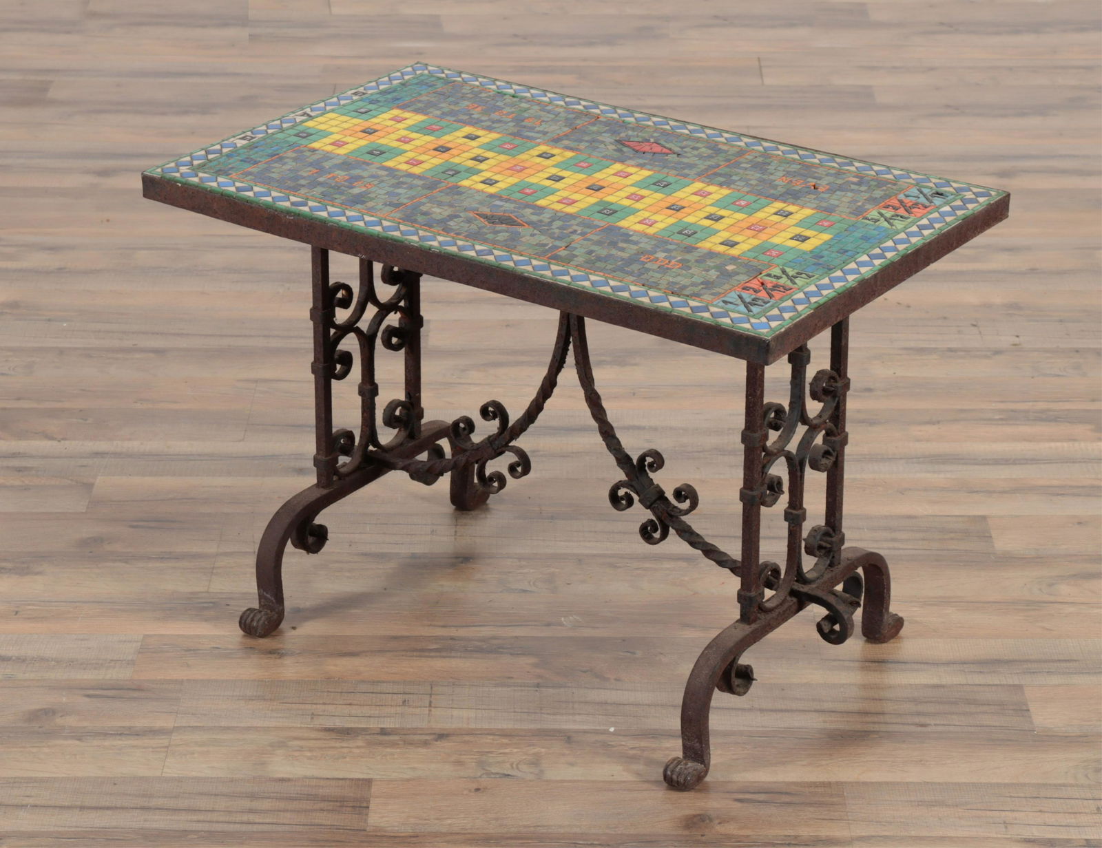 Wrought Iron Mosaic Tile Top Games Table (1 of 7)