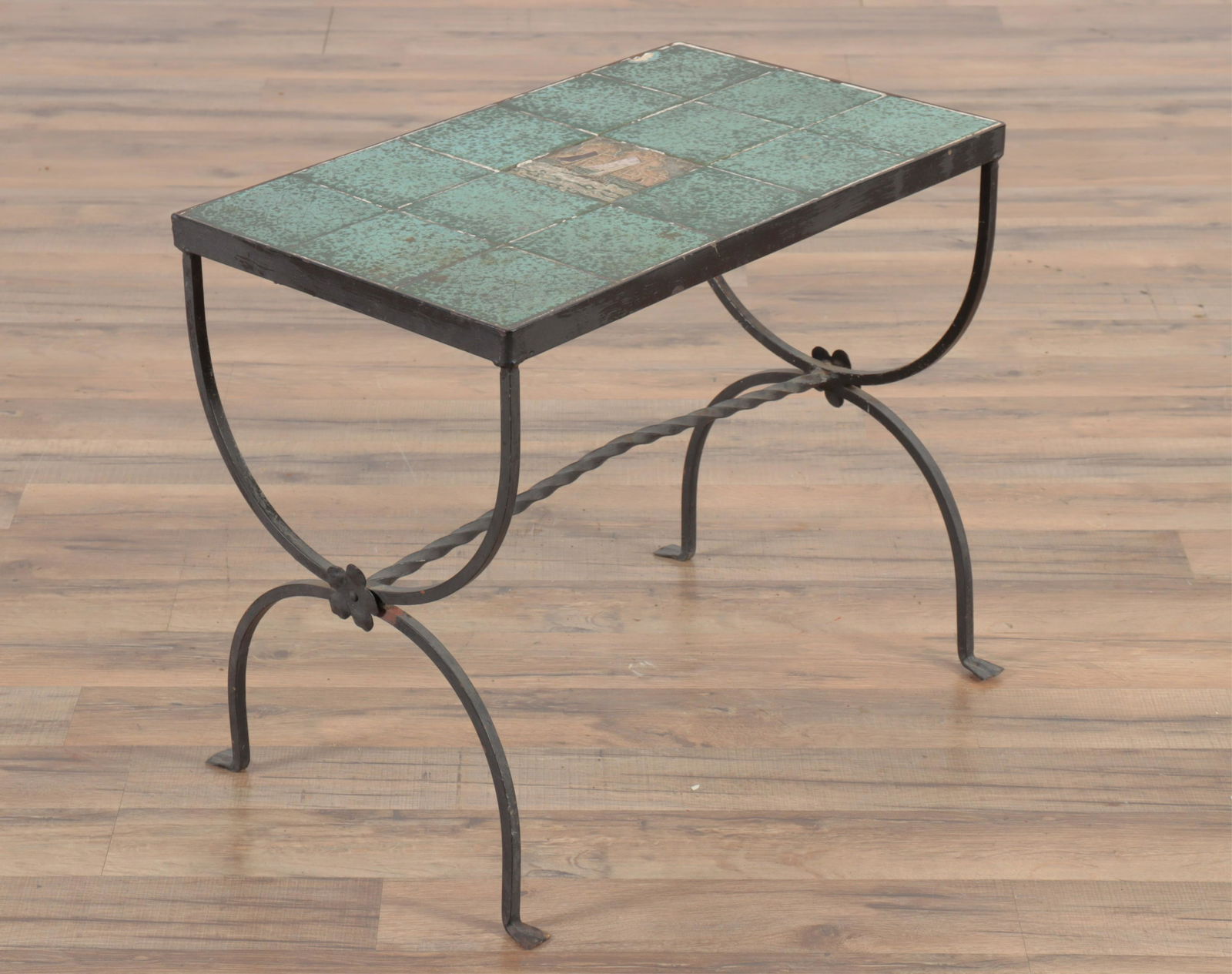 Wrought Iron Sailboat Tile Top Table, c.1930 (1 of 7)