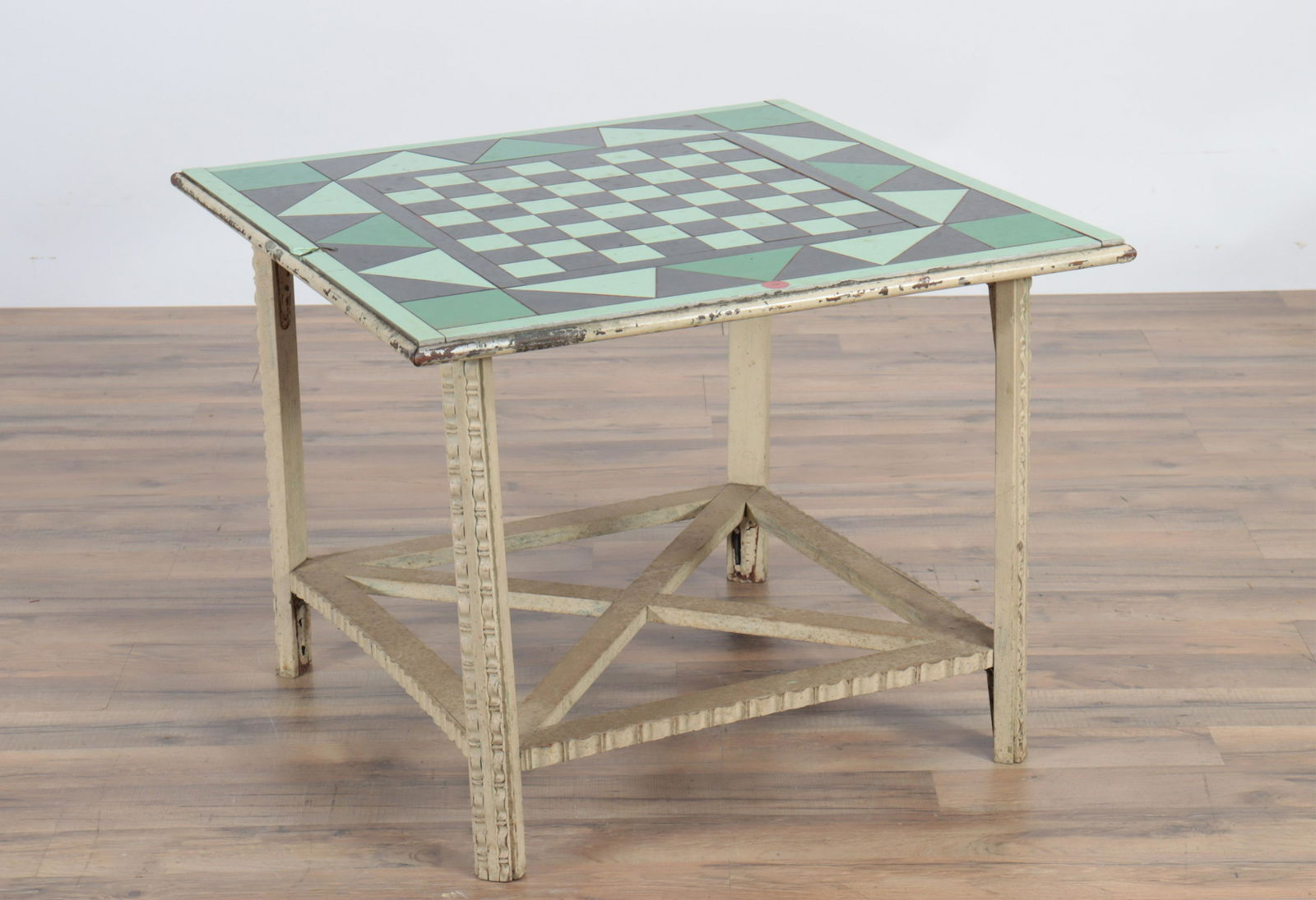 Jugendstil - Painted Wood & Glass Games Table (1 of 7)