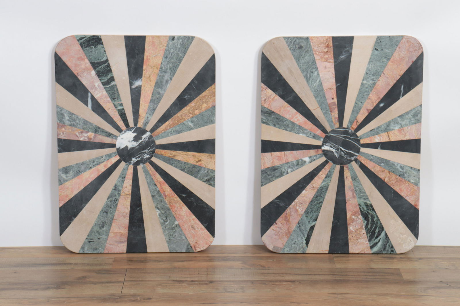 Pair of Intarsia Inlaid Marble Table Tops (1 of 6)