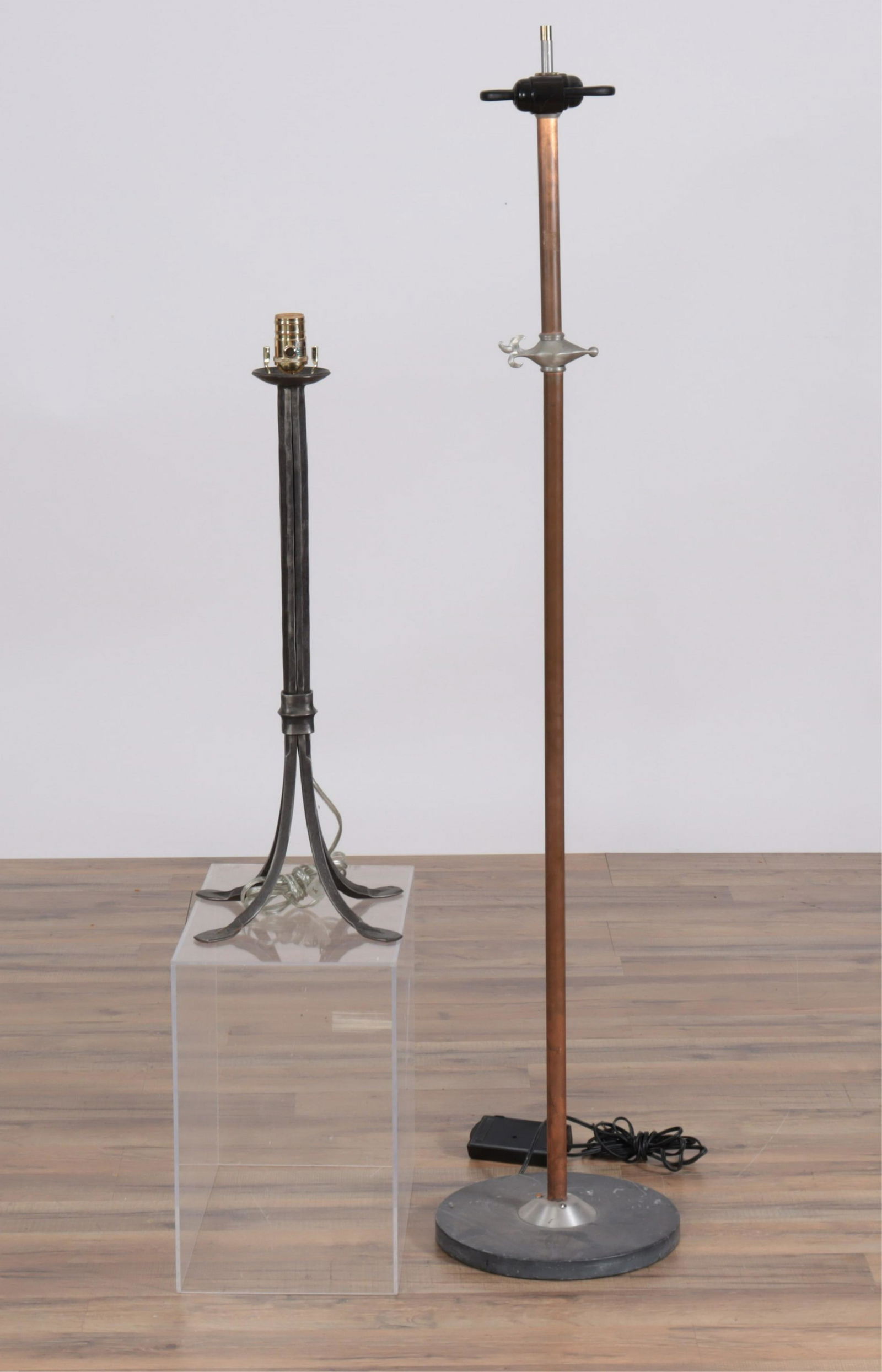 Metal Table and Floor Two Metal Lamps (1 of 6)