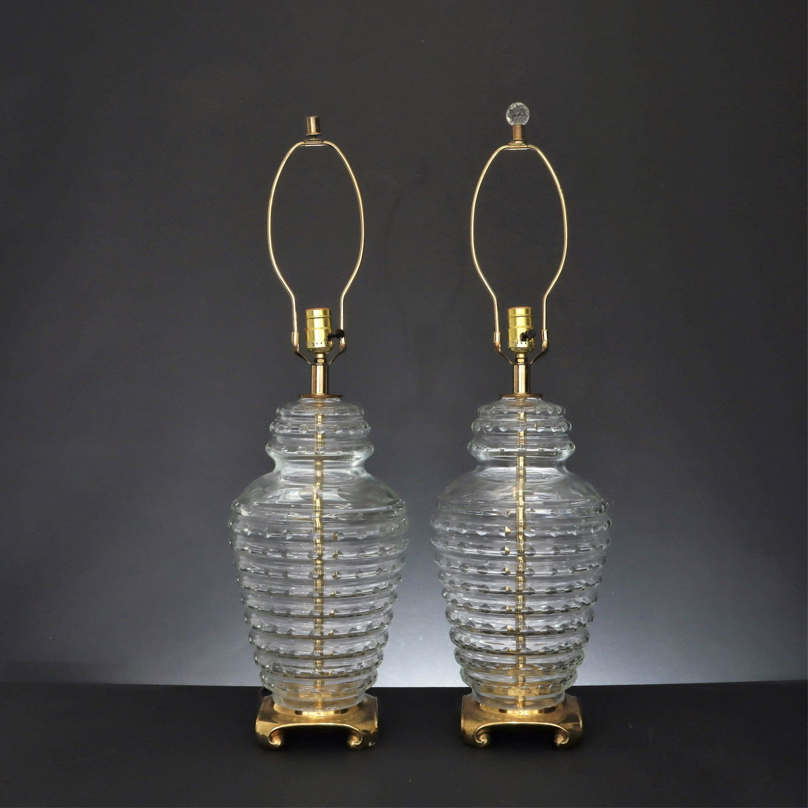Underwriters Labs -  Etched Glass & Brass Lamps (1 of 3)