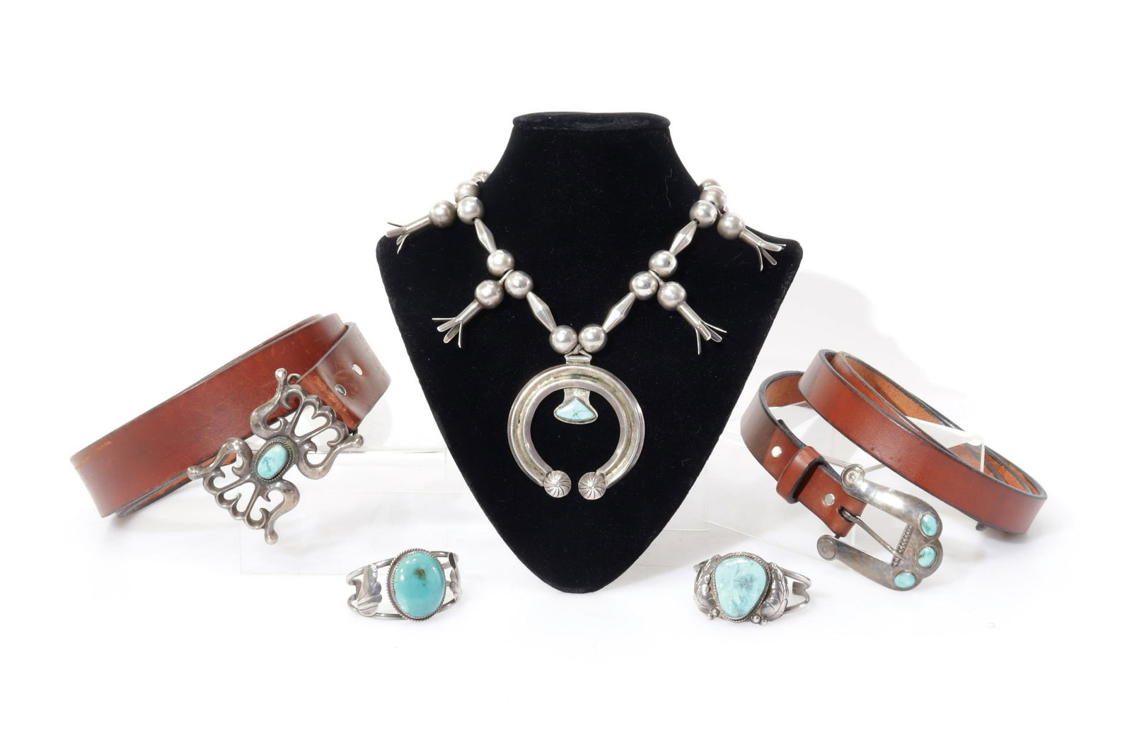 Navajo Sterling Silver Belt, Necklace,Bracelet (1 of 9)