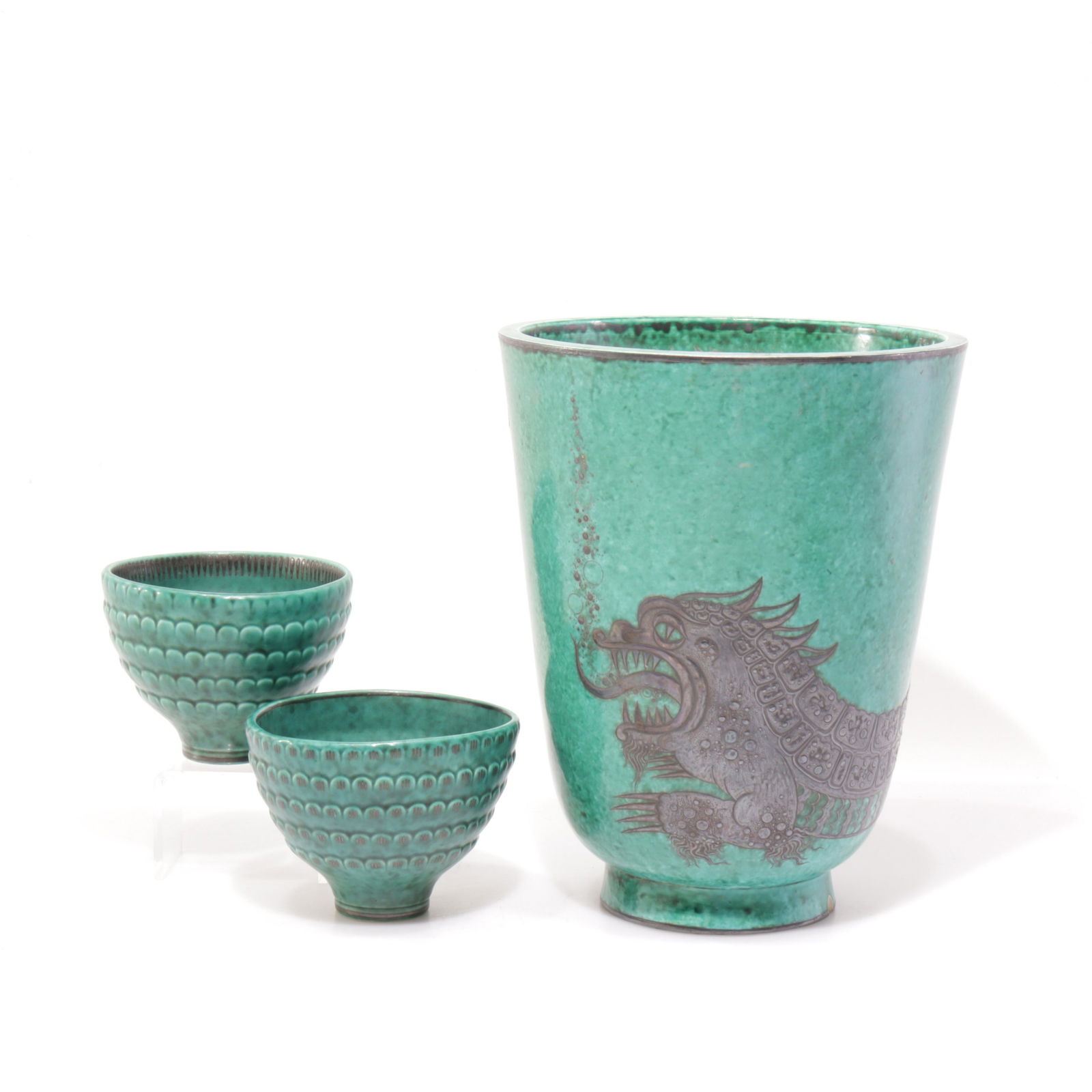 Wilhelm Kage Gustavsberg - Pottery Vase & Bowl (1 of 9)