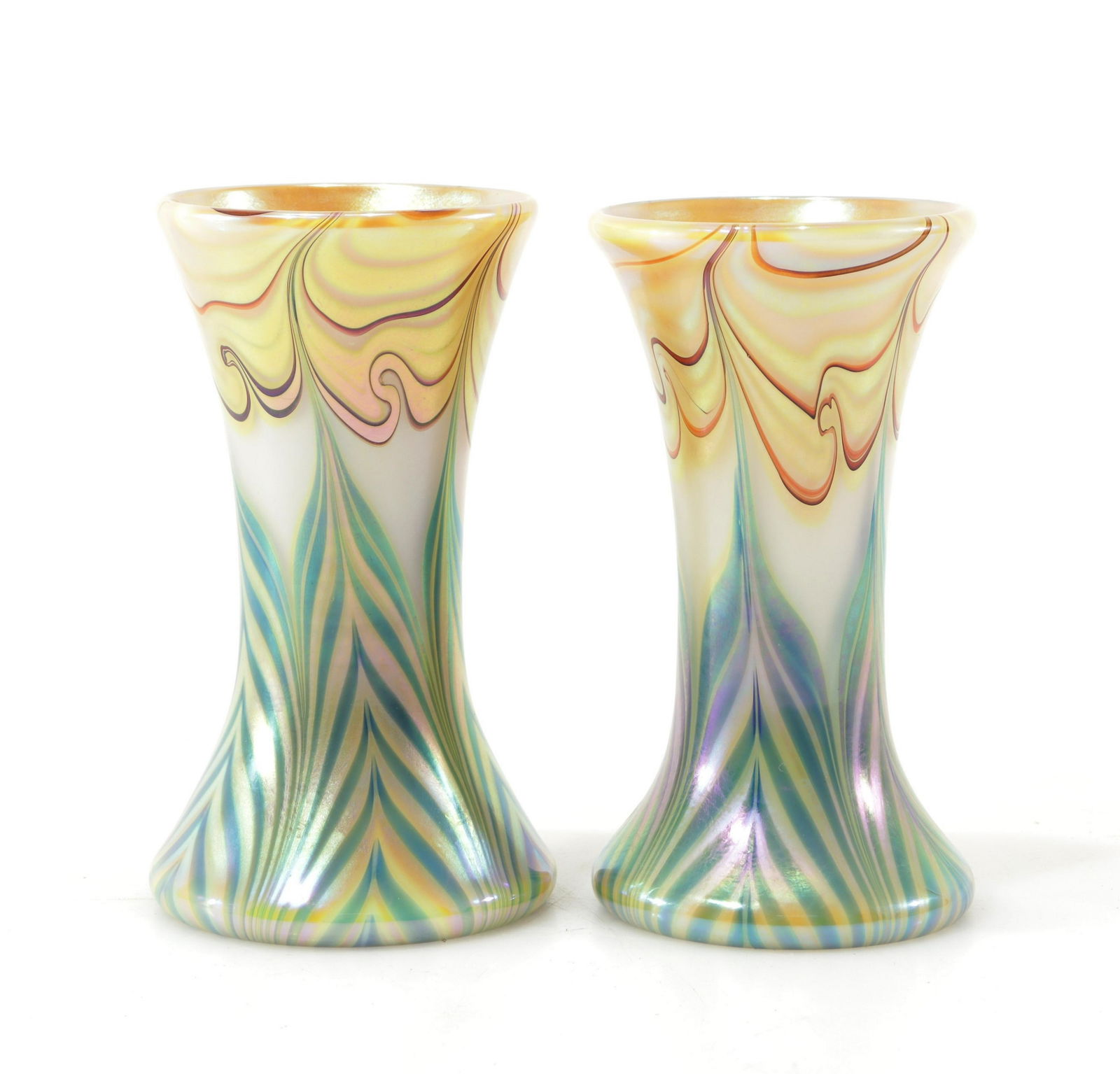 Steven Lundberg - Pair Iridescent Glass Vases (1 of 4)