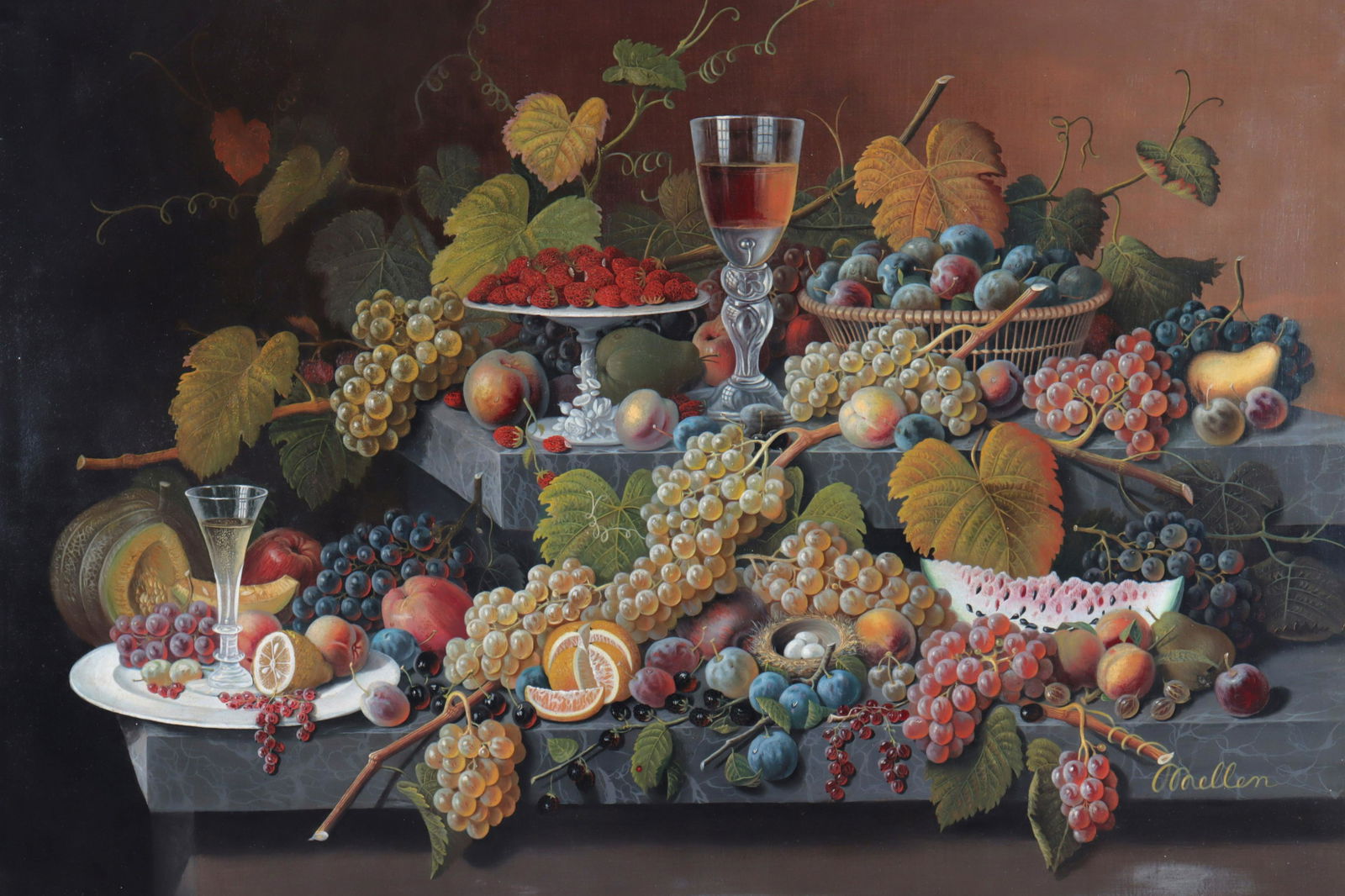 Unknown Artist - Large Still Life, O/C (1 of 7)