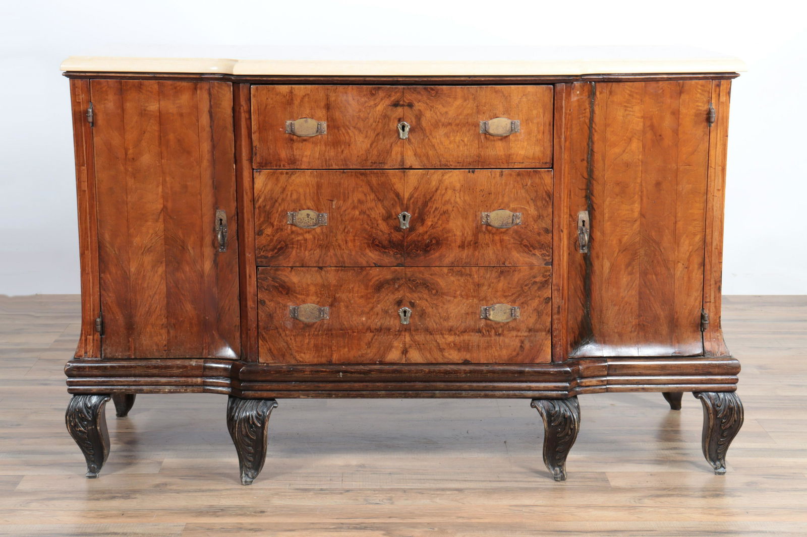 Rococo Style Walnut Buffet (1 of 7)
