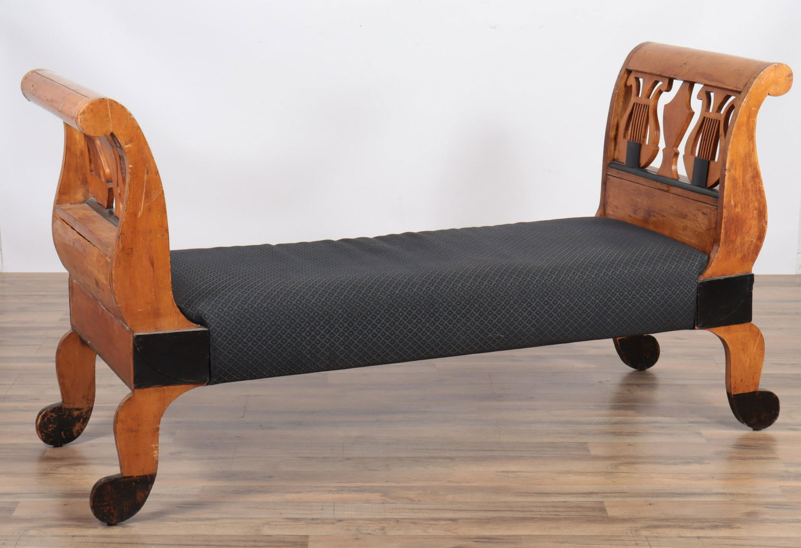 Biedermeier Birch Window Bench Lyre Ends (1 of 7)