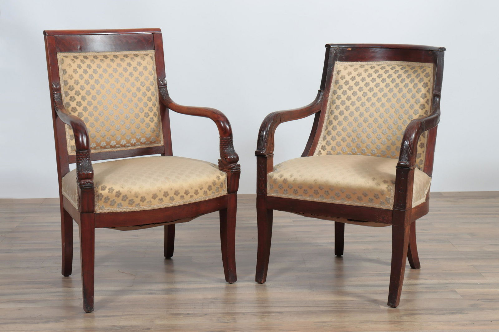 Empire Mahogany Fauteuils, E 19th C. (1 of 6)