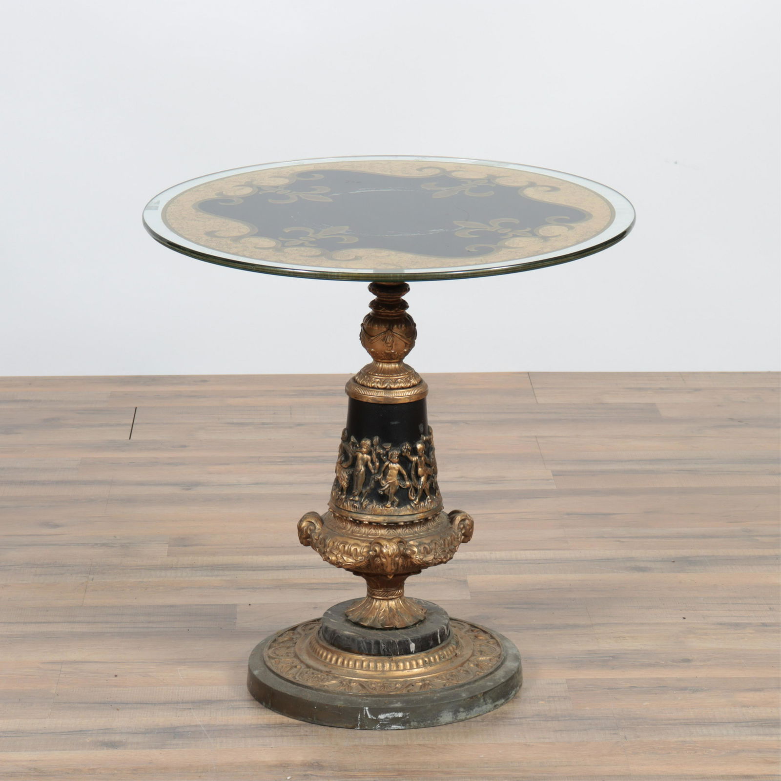 Classical Style Metal & Eglomise Side Table (1 of 3)