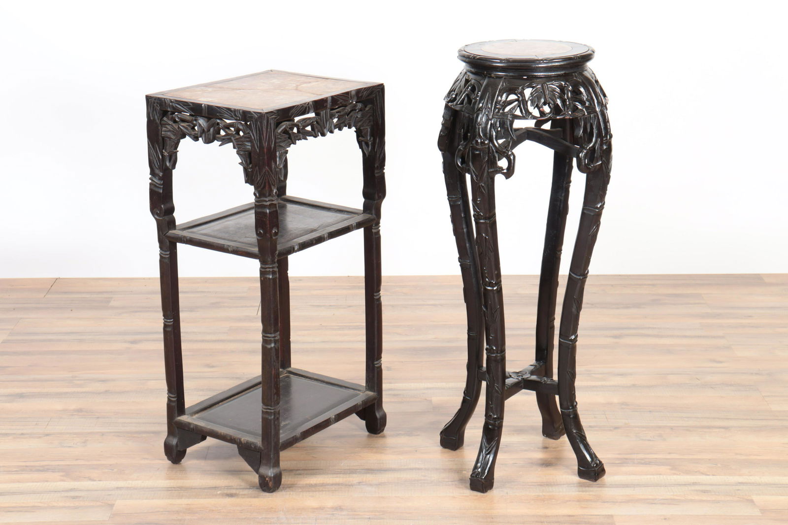 Chinese Hardstone & Black Painted Pedestals (1 of 8)