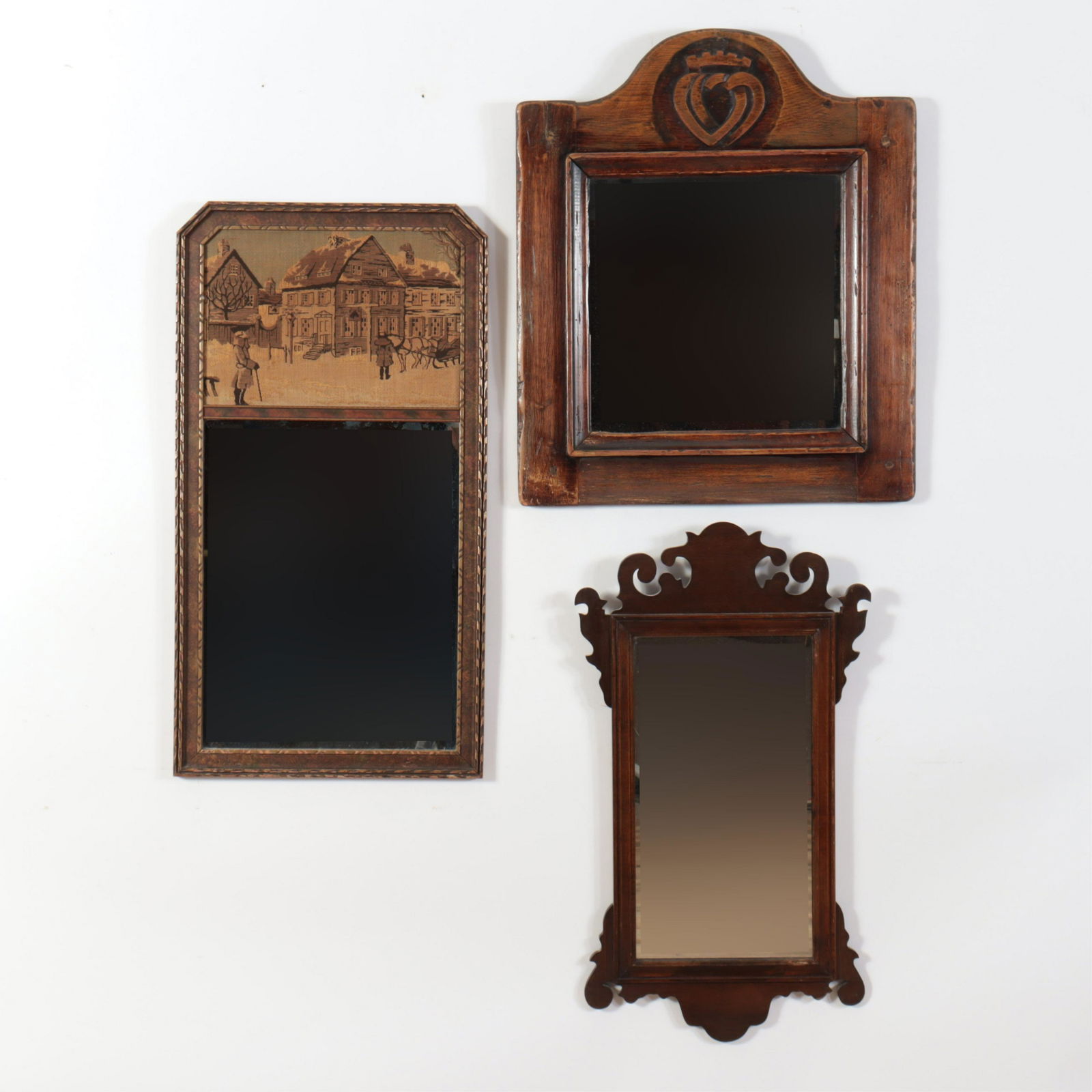 3 Wood Mirrors, Chippendale, Victorian, French (1 of 10)