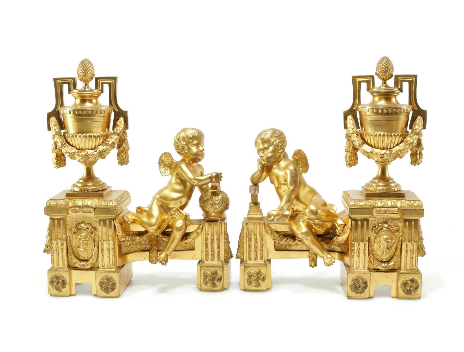 Louis XVI Style Ormolu Mounted Figural Chenets (1 of 4)