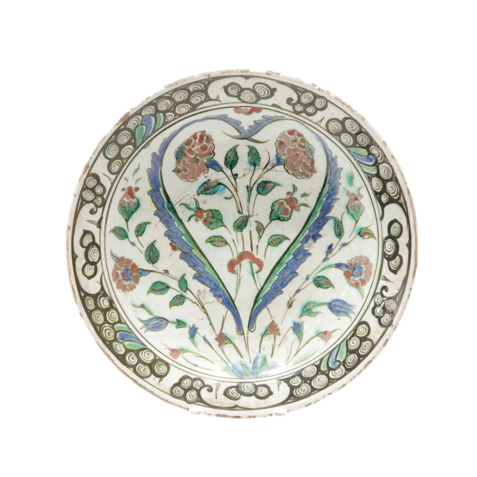 Iznik Pottery Dish, possibly 17th C. (1 of 8)