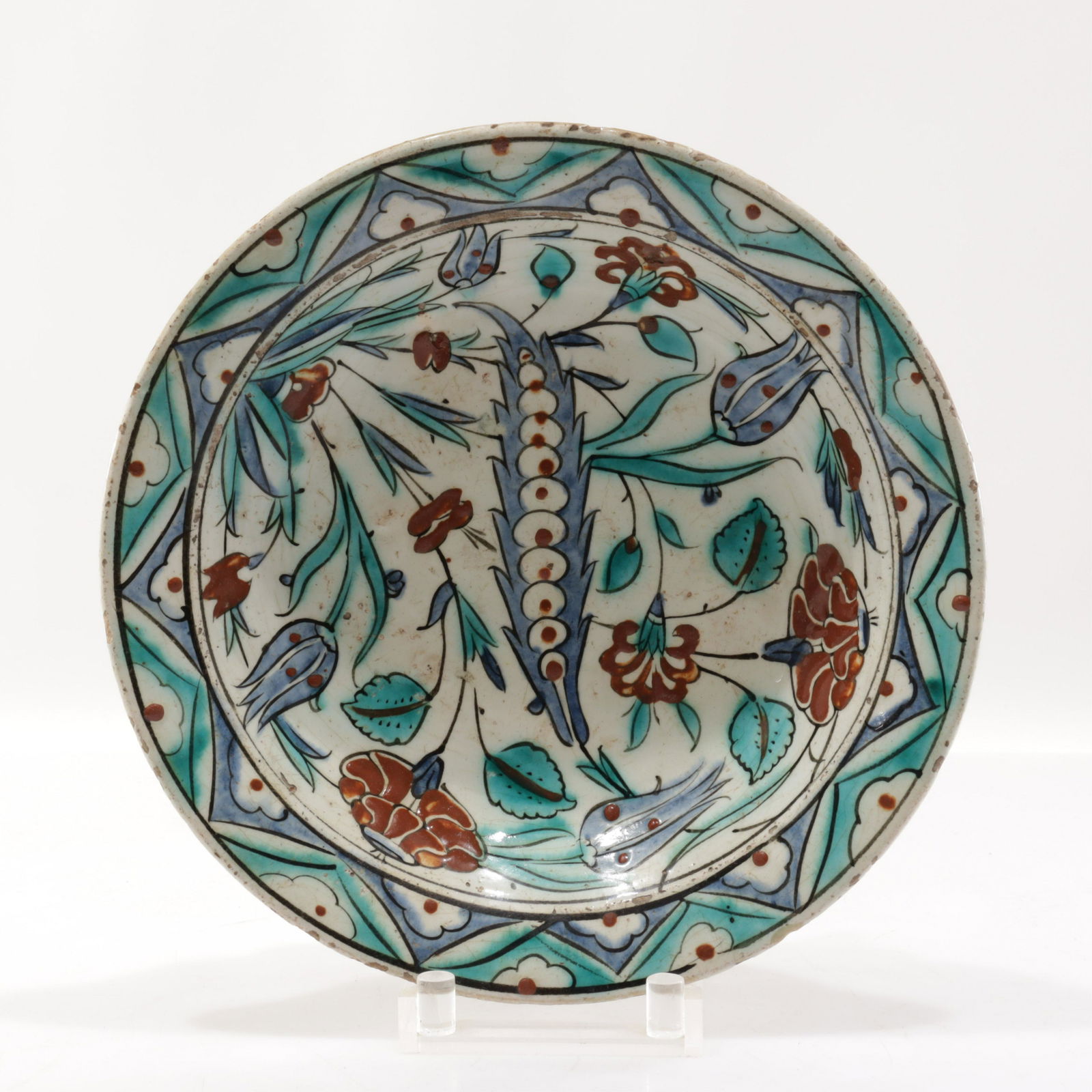 Iznik Pottery Dish, possibly 17th C. (1 of 11)