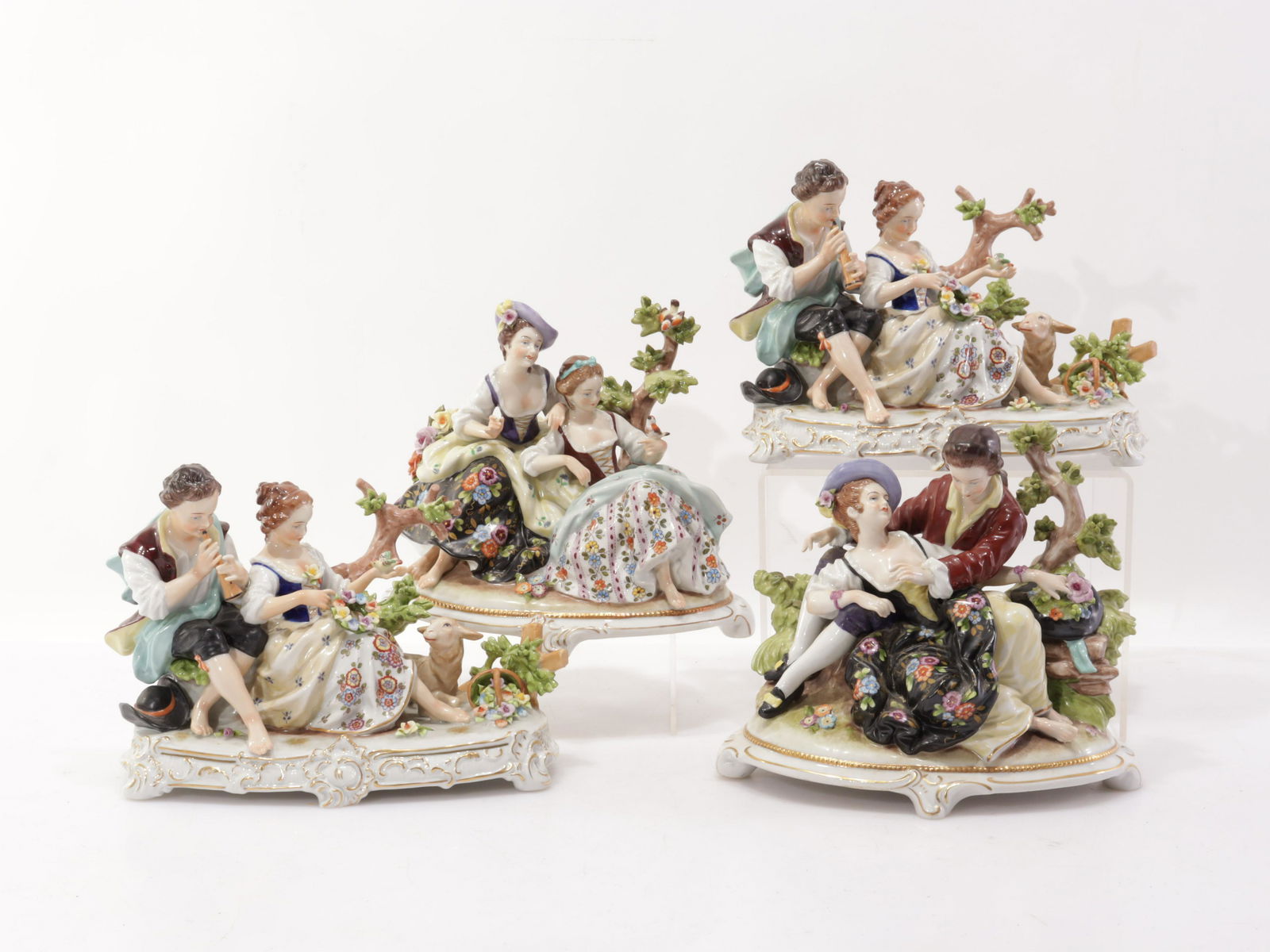 Four Vintage German Porcelain Figural Plateaus (1 of 9)