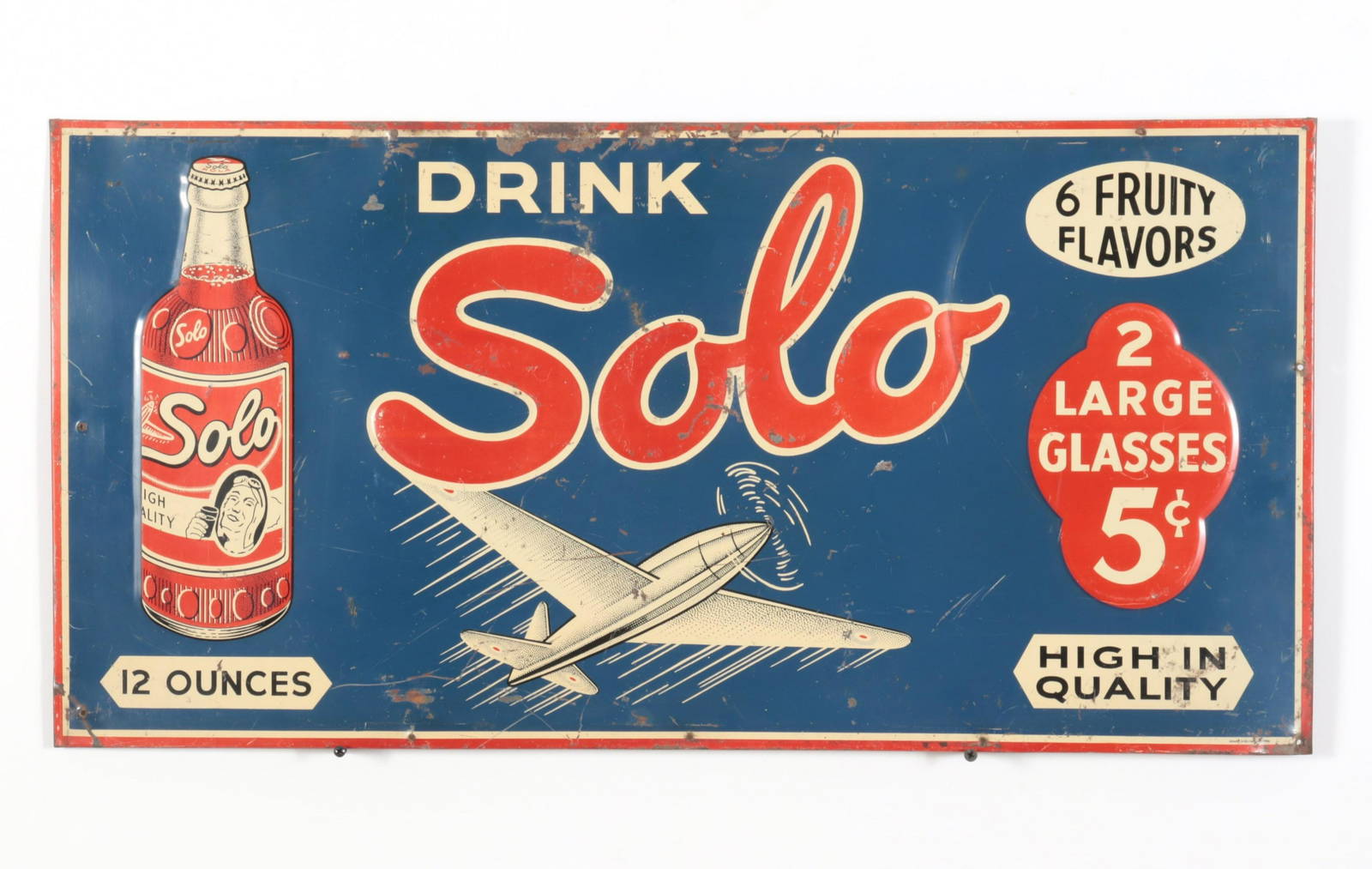 Drink Solo Enamel Paint Metal Sign Auction