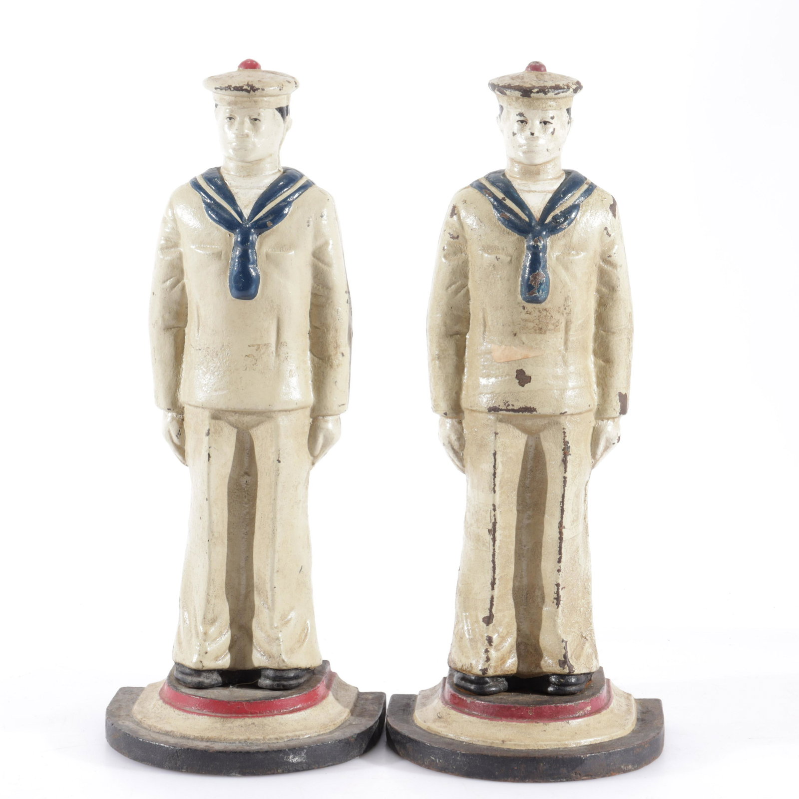 Pair Naval Painted Cast Iron Sailor Bookends (1 of 9)