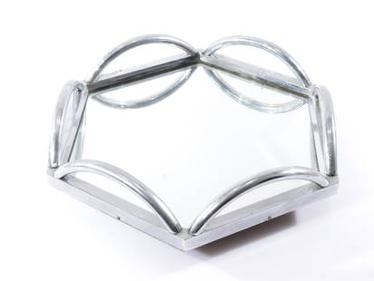 Norman Bel Geddes Style Chrome Lazy Susan: Norman Bel Geddes Style Chrome Lazy Susan, circa 1935 Property from the personal collection of Seymour Stein. 14" W