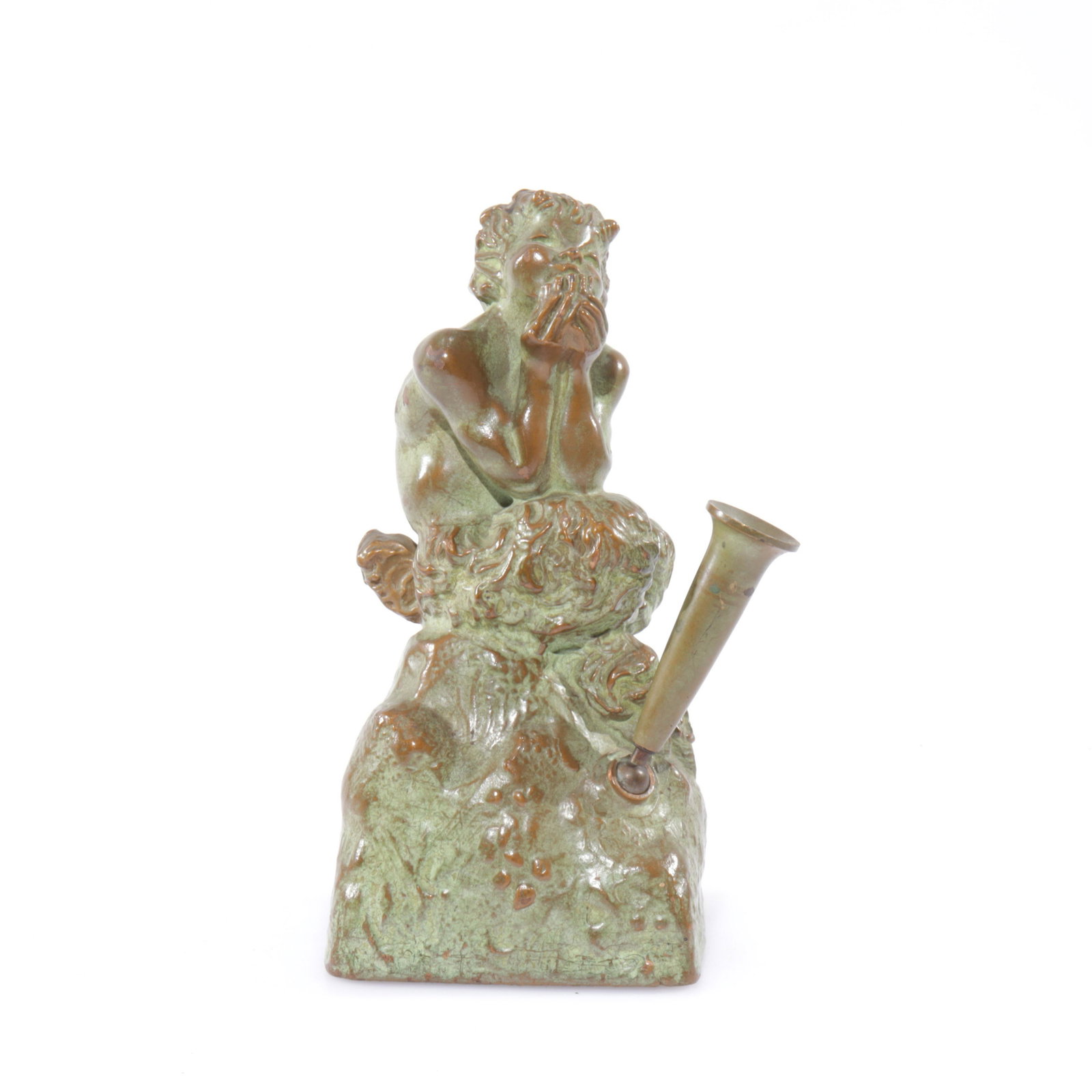 Bronze Clad Fawn Pen Holder: Bronze Clad Fawn Pen Holder, indistinctly signed ....rein © Property from the personal collection of Seymour Stein. 7" H