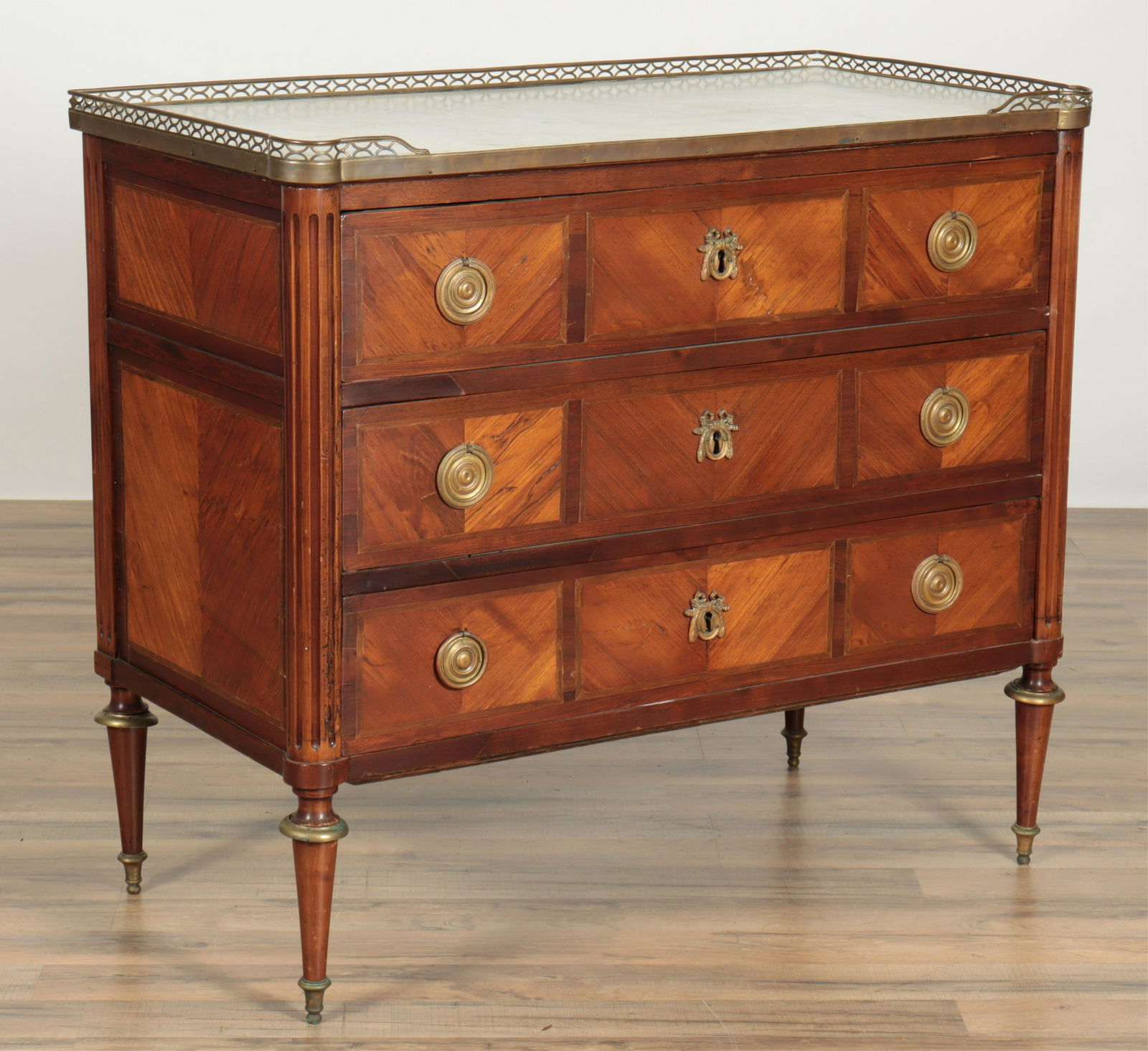 Louis XVI Brass Mounted Mahogany Commode (1 of 8)