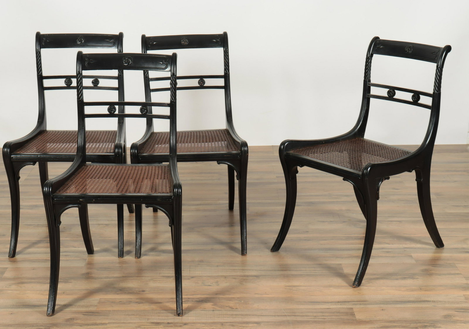 Four Regency Ebonized Side Chairs, circa 1815 (1 of 8)