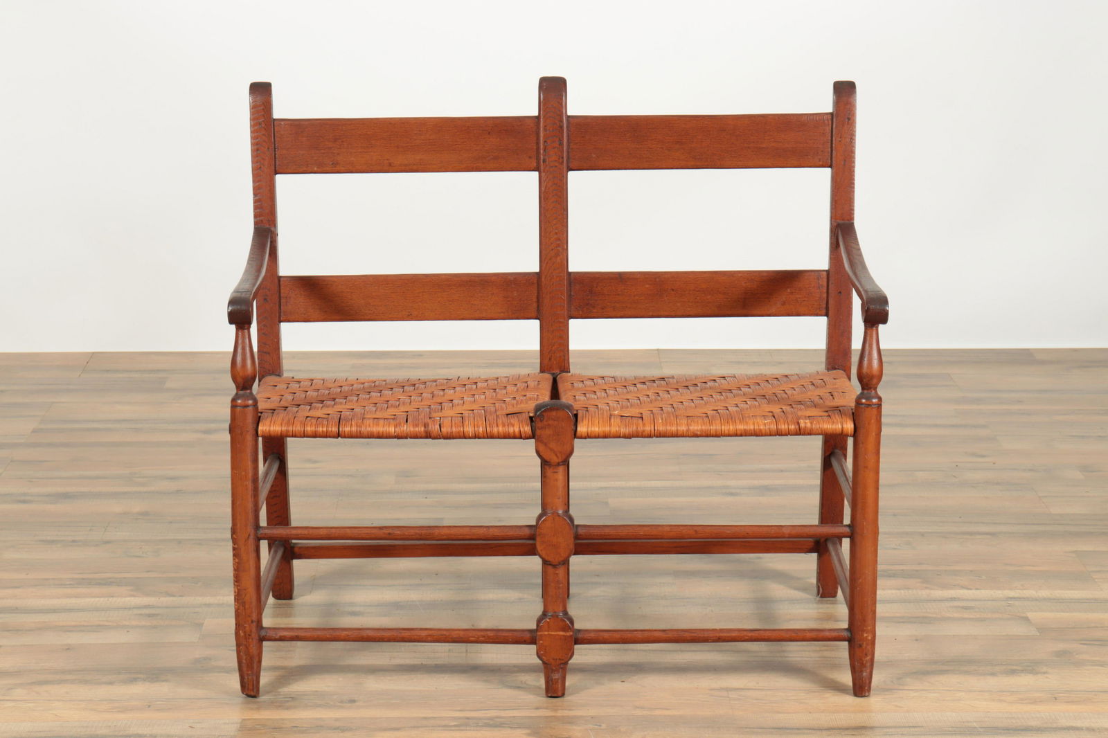 Shaker Style Cherry & Ash Settee, 19th C (1 of 8)