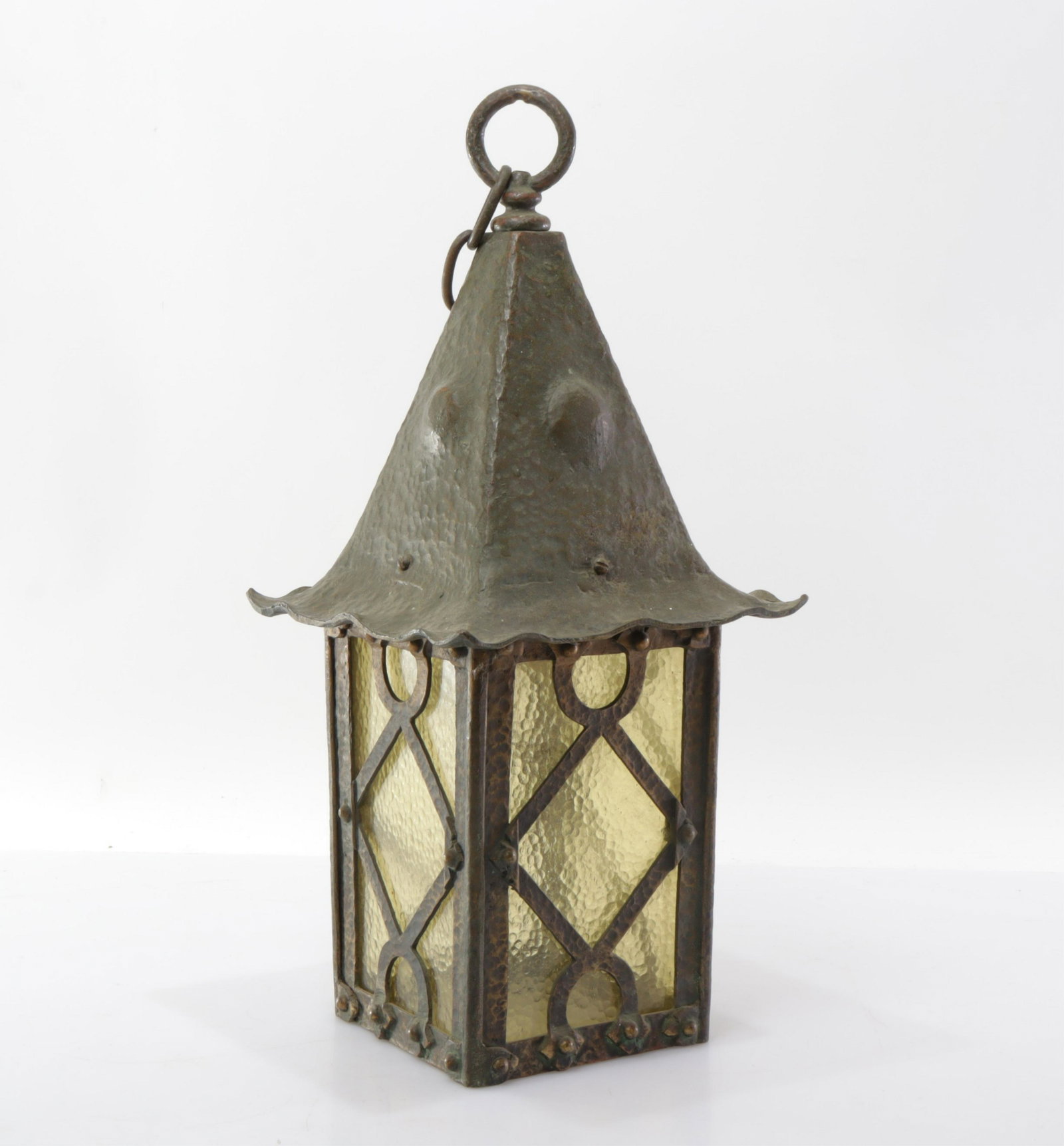 Arts & Crafts Patinated Bronze Lantern, c 1905 (1 of 3)