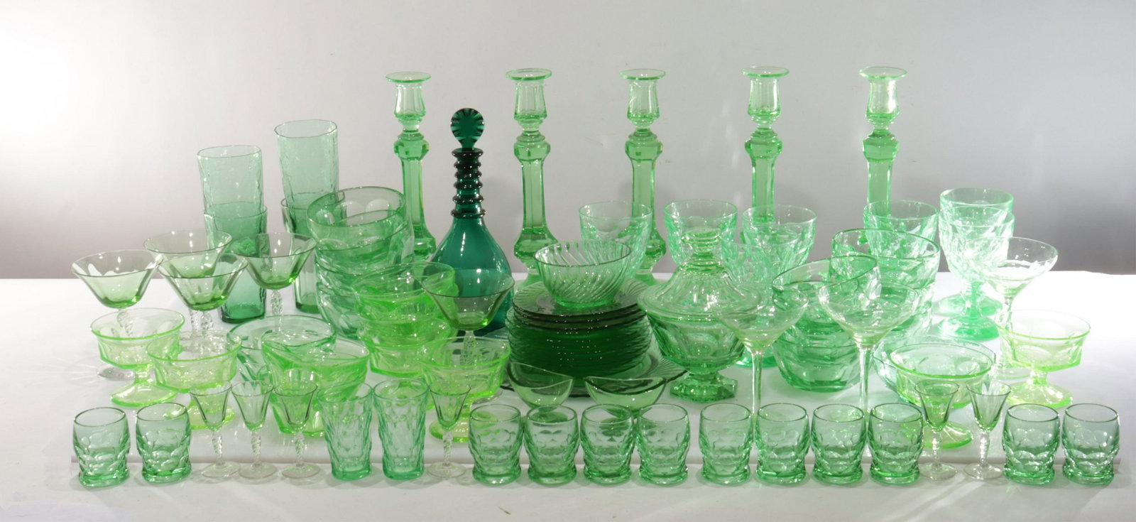 Assembled Group Vintage Green Depression Glass (1 of 12)