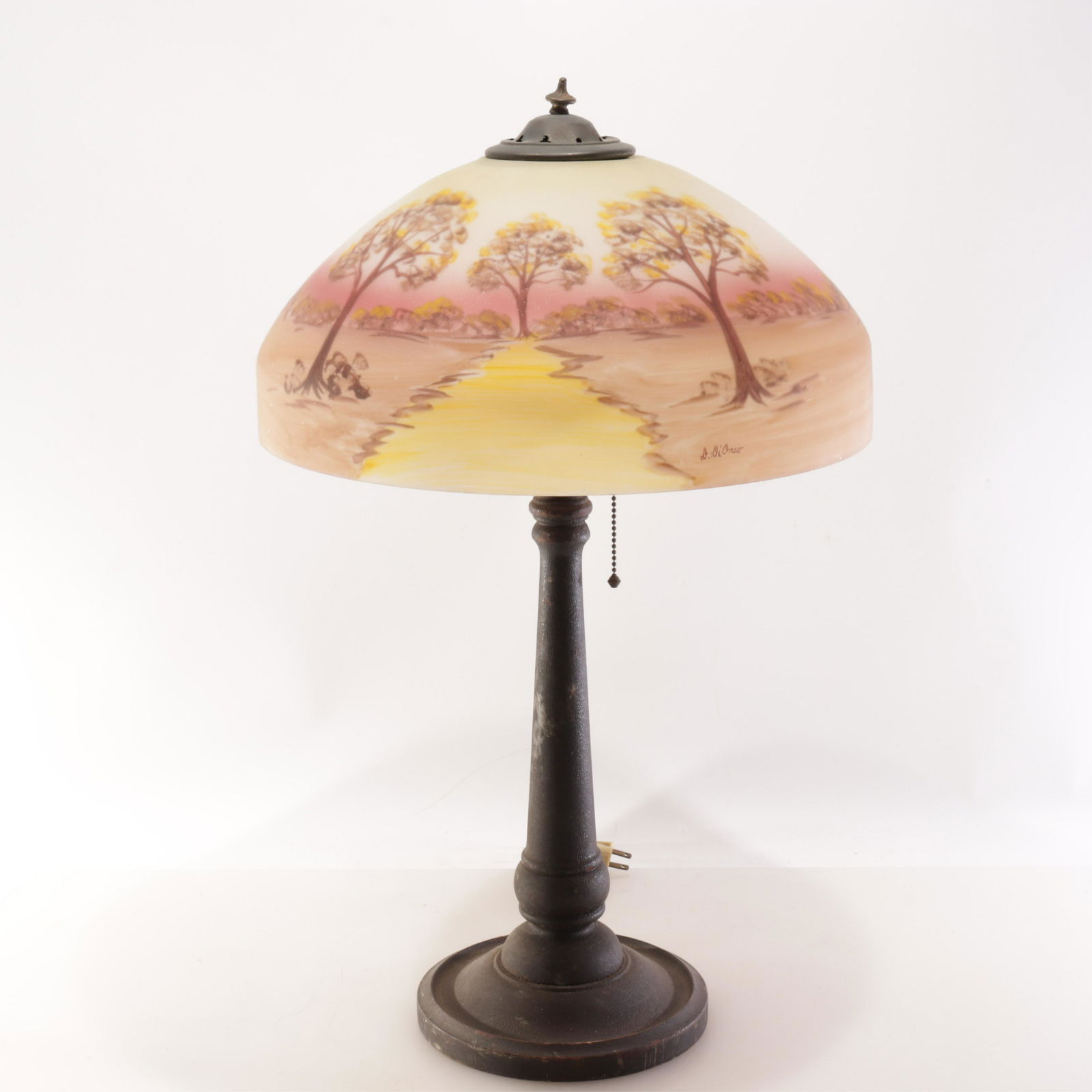D. Di Orio Reverse Painted Glass Lamp (1 of 4)