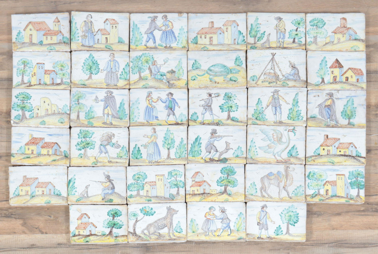 Continental Pottery Tiles, 19th C. (1 of 8)