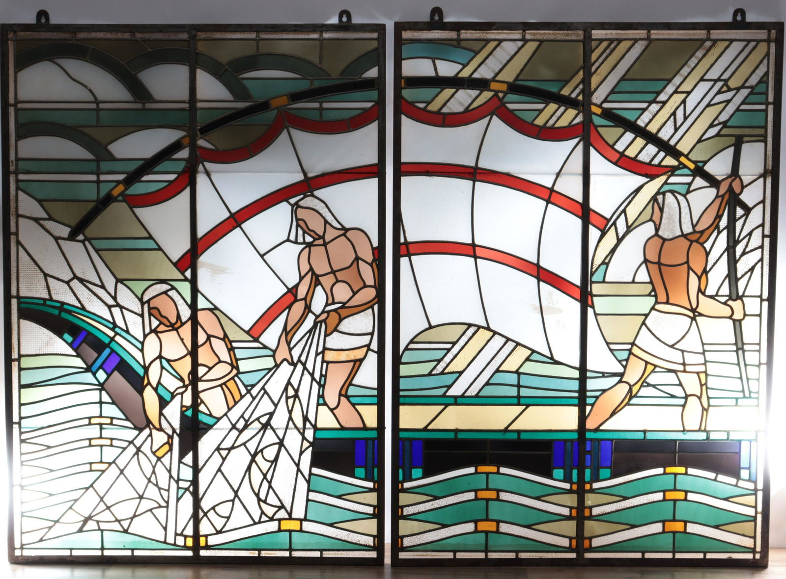Large Stained Glass Diptych Panels (1 of 5)