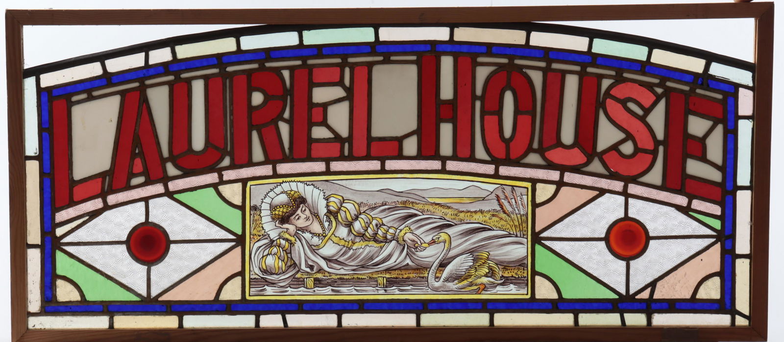 Laurel House Arched Stained Glass Window Panel (1 of 2)