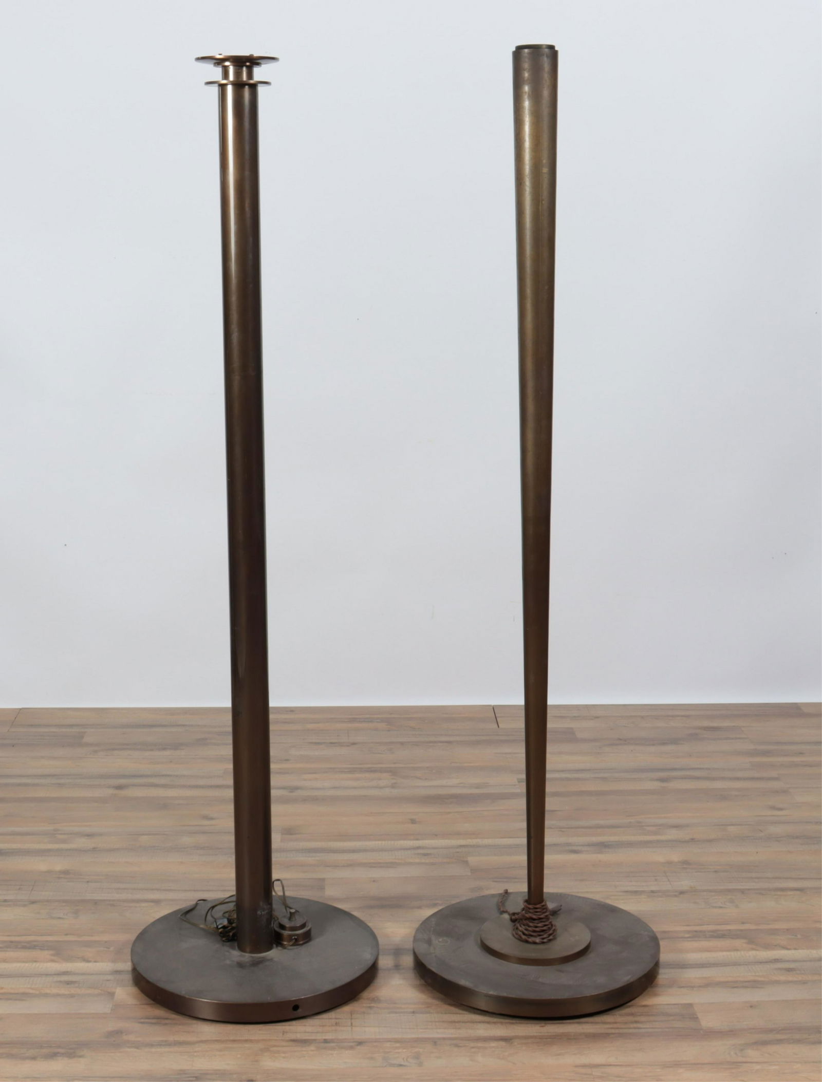 Two Art Deco Bronze Patinated Floor Lamps, c 1930 (1 of 6)